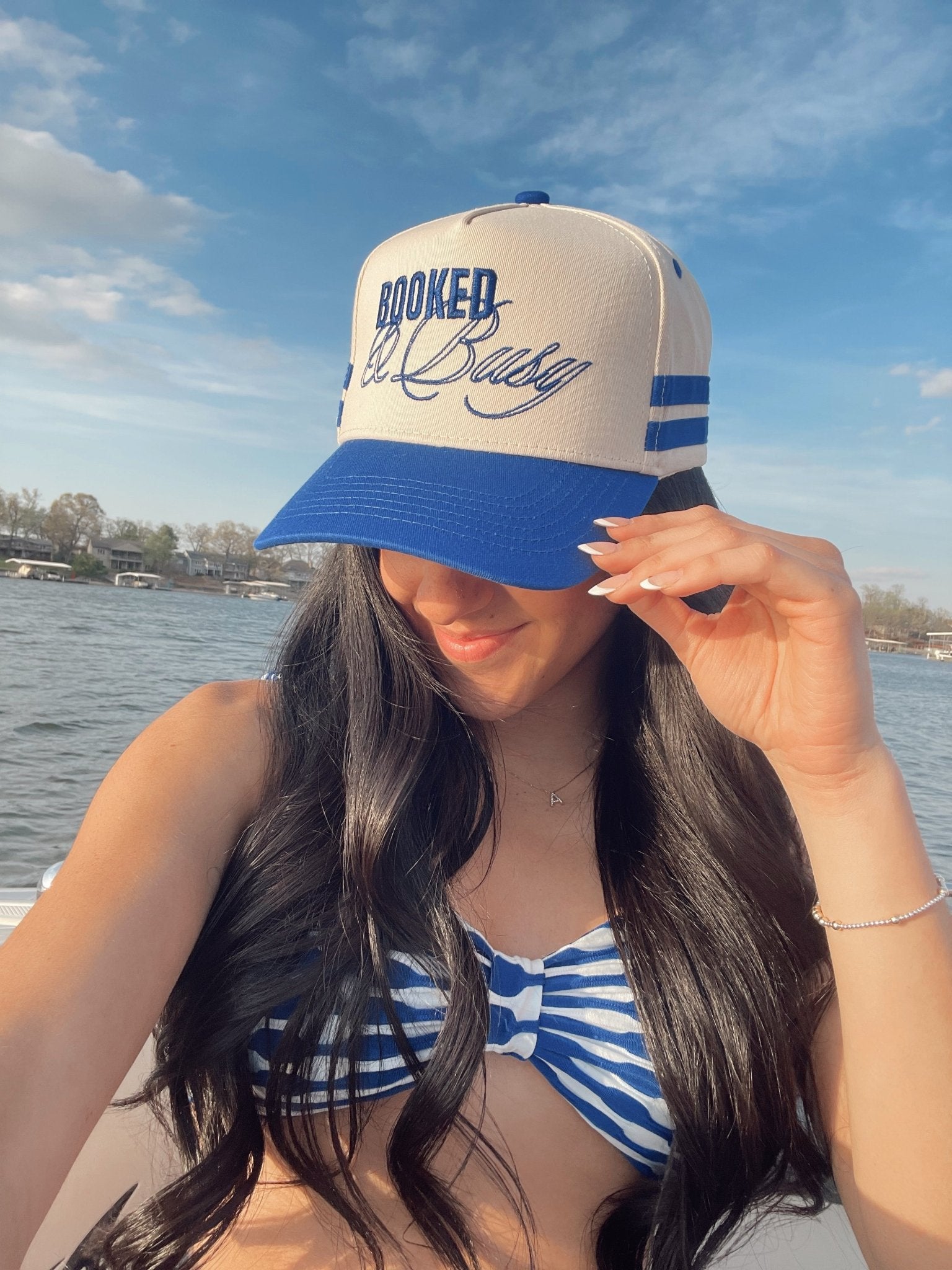 KenzKustomz Booked and Busy - Royal Blue Vintage Trucker Hat