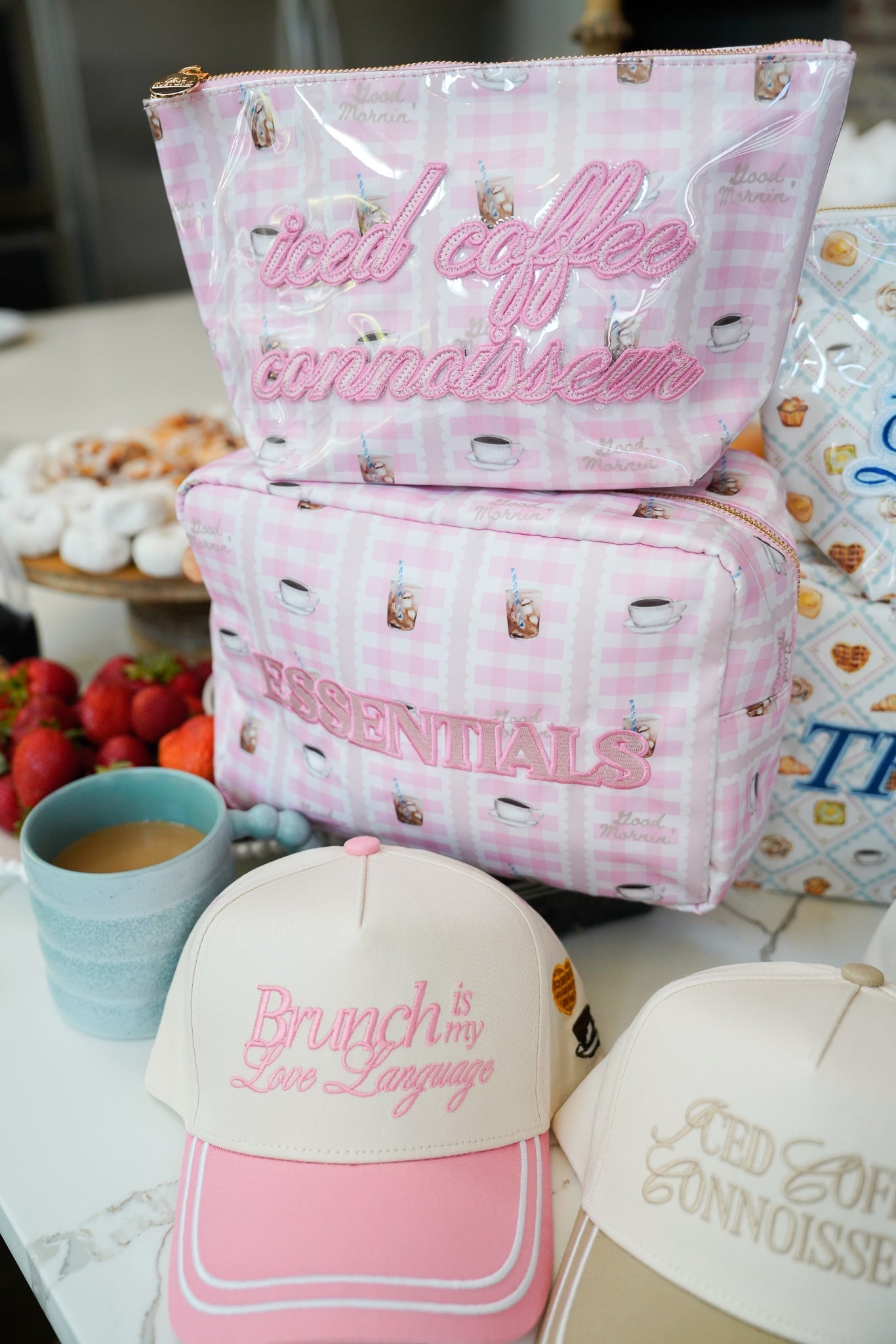 KenzKustomz Brunch is my Love Language - Pink Vintage Trucker Hat
