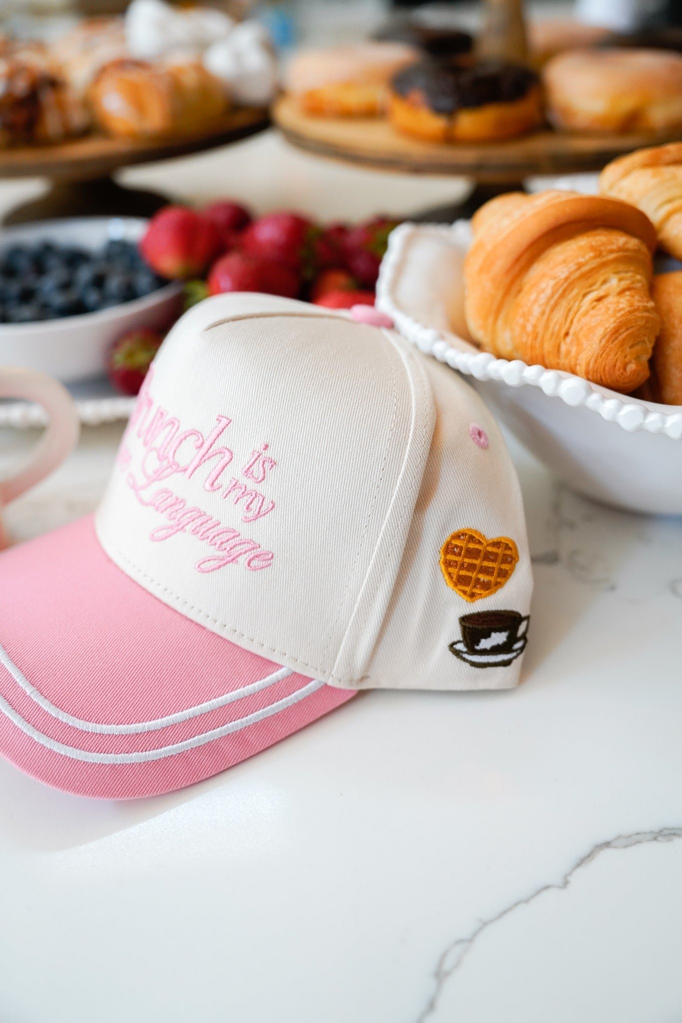 KenzKustomz Brunch is my Love Language - Pink Vintage Trucker Hat