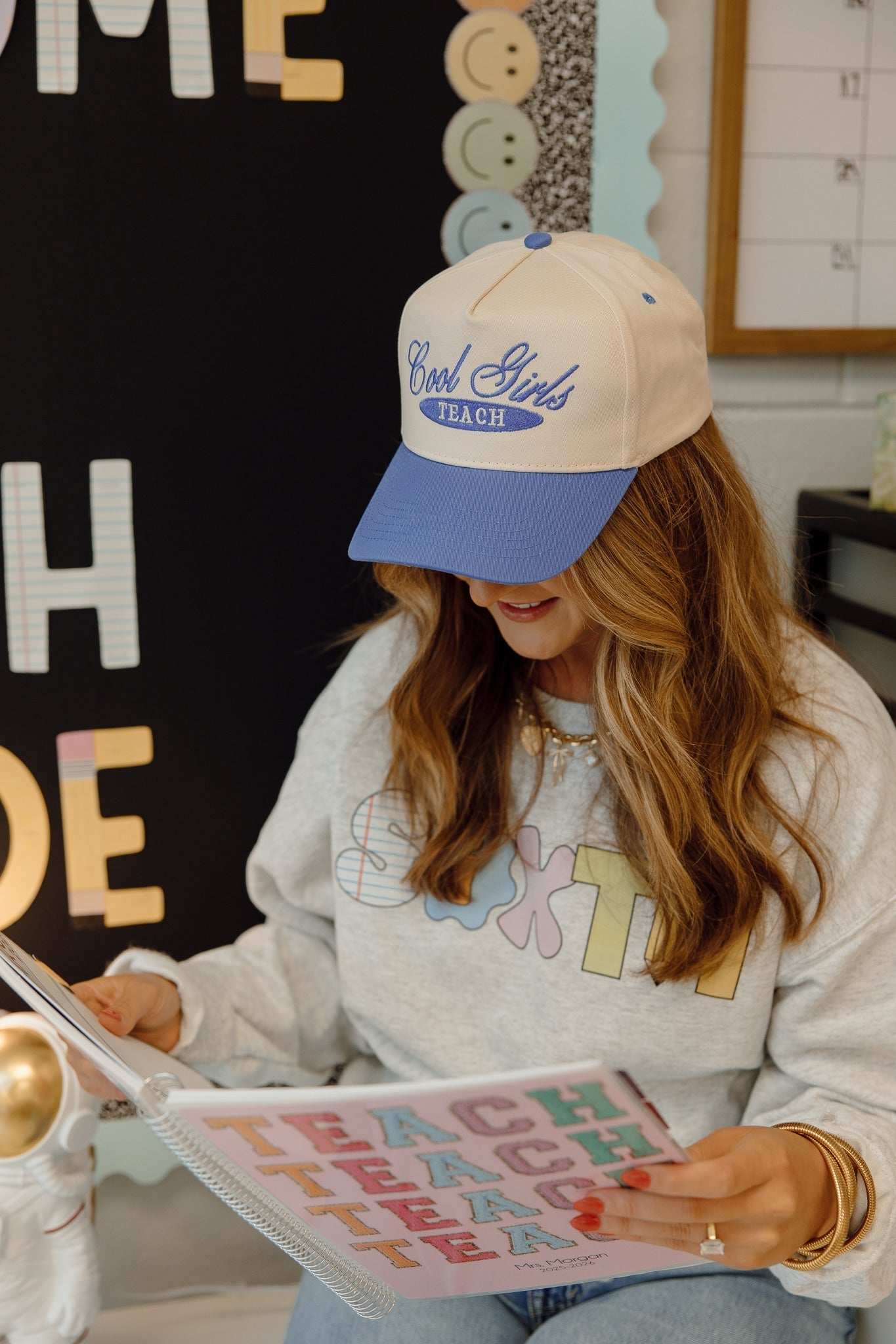 KenzKustomz Cool Girls Teach - Periwinkle Vintage Trucker Hat