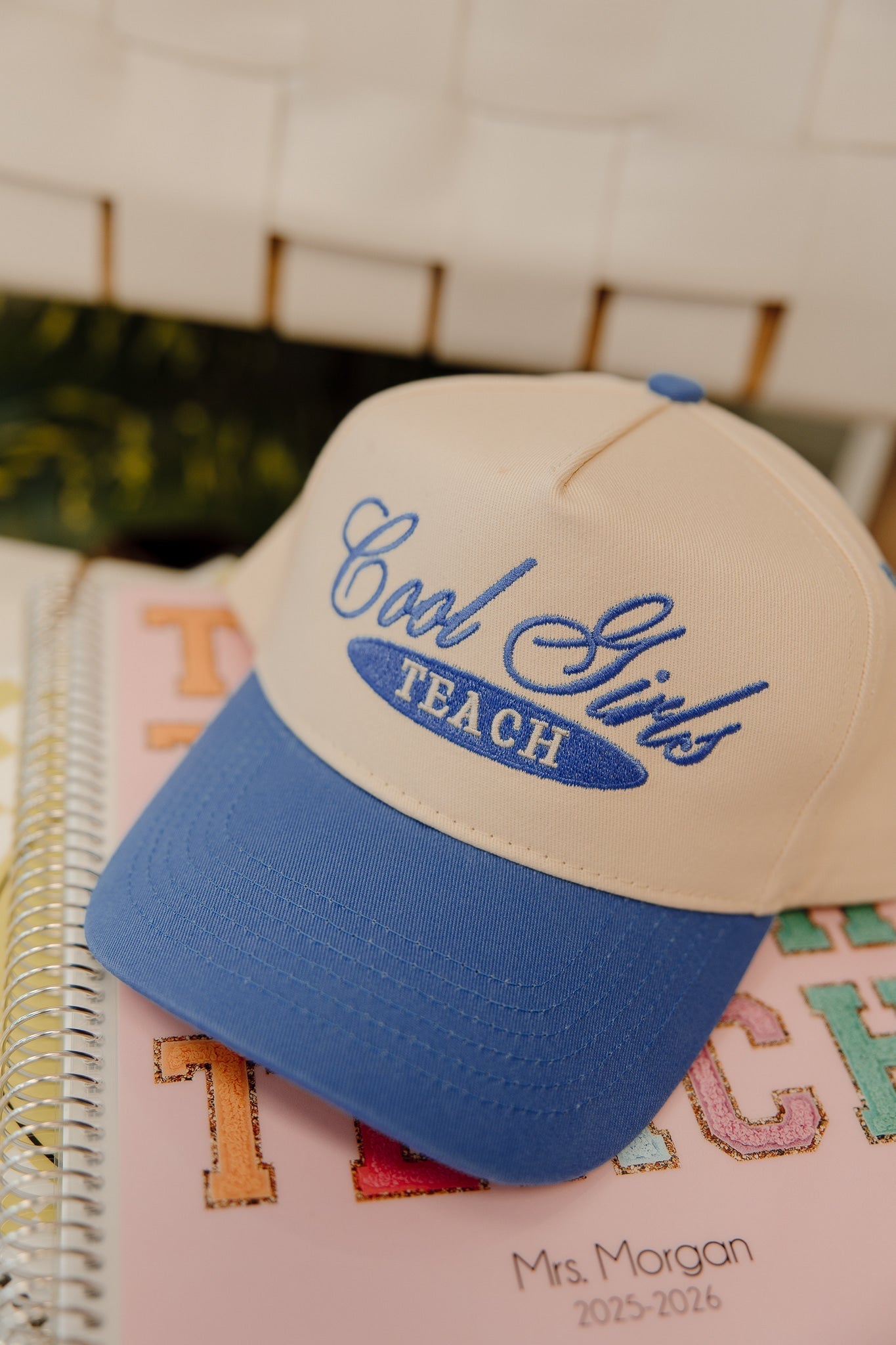 KenzKustomz Cool Girls Teach - Periwinkle Vintage Trucker Hat