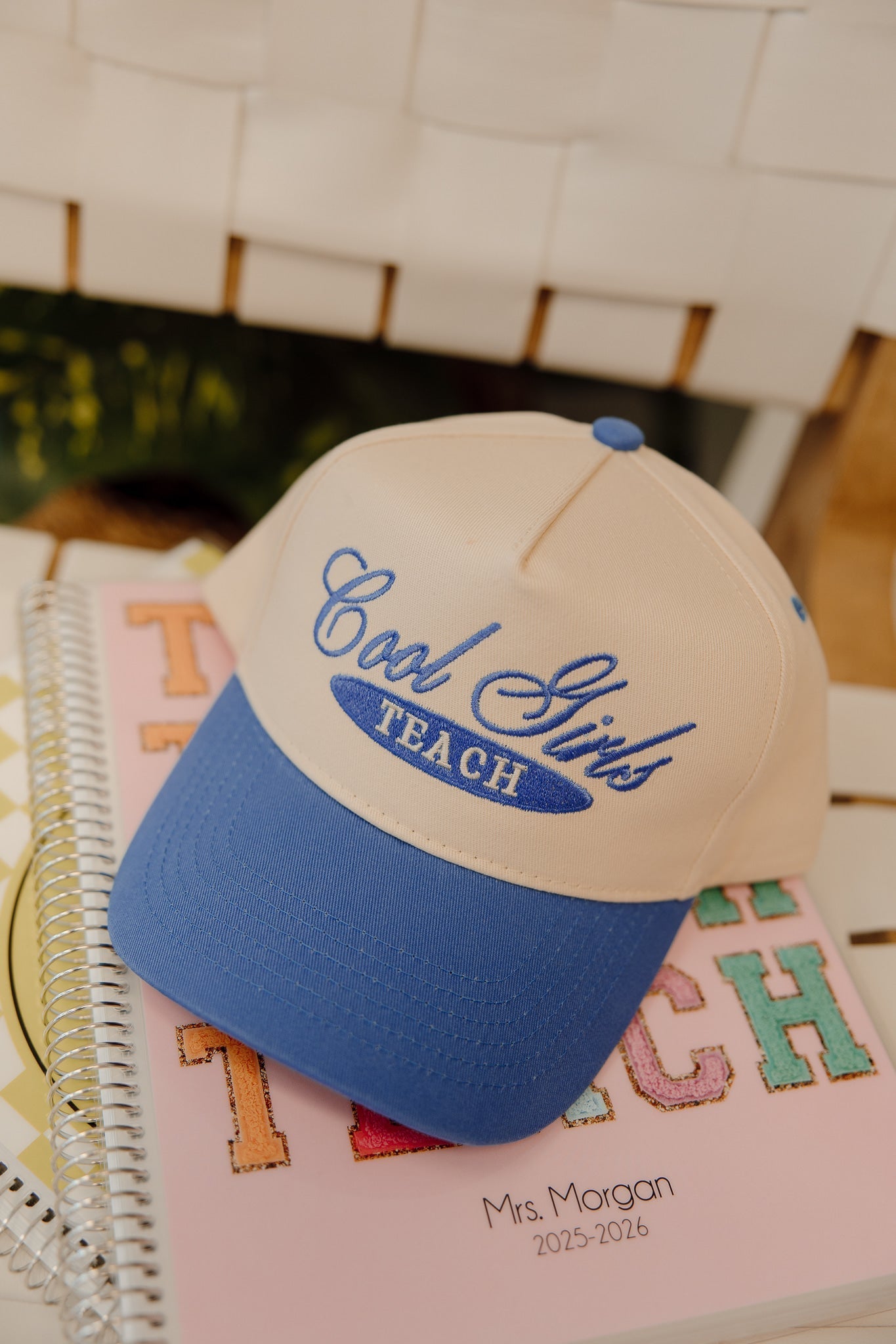 KenzKustomz Cool Girls Teach - Periwinkle Vintage Trucker Hat