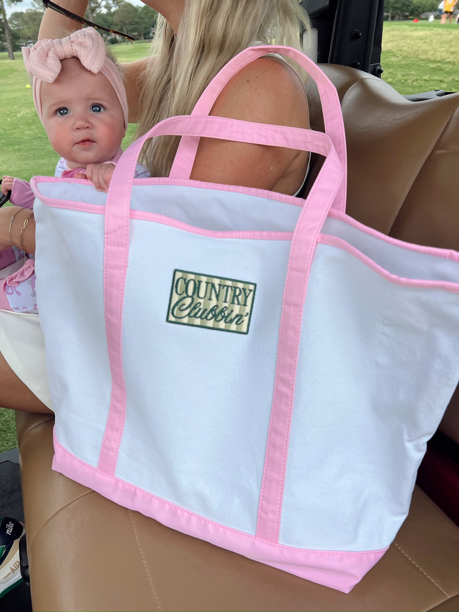 KenzKustomz Country Clubbin' - Pink Canvas Tote