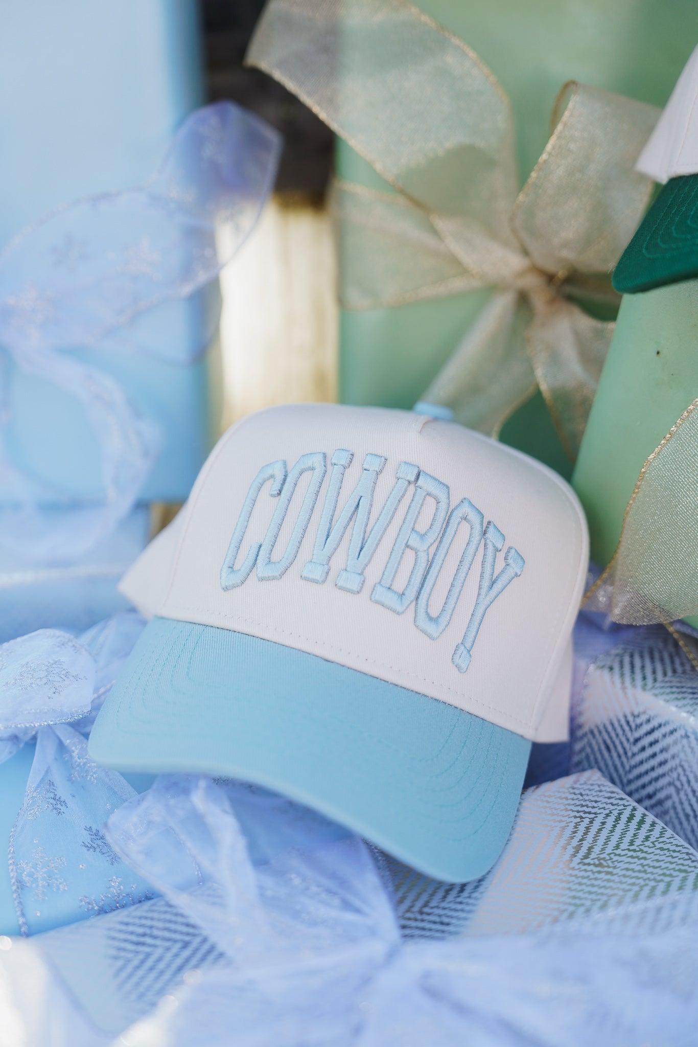 KenzKustomz Cowboy - Baby Blue Vintage Trucker Hat
