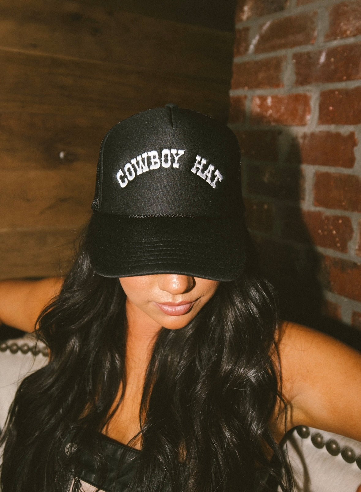 KenzKustomz Cowboy Hat Trucker Hat - Black