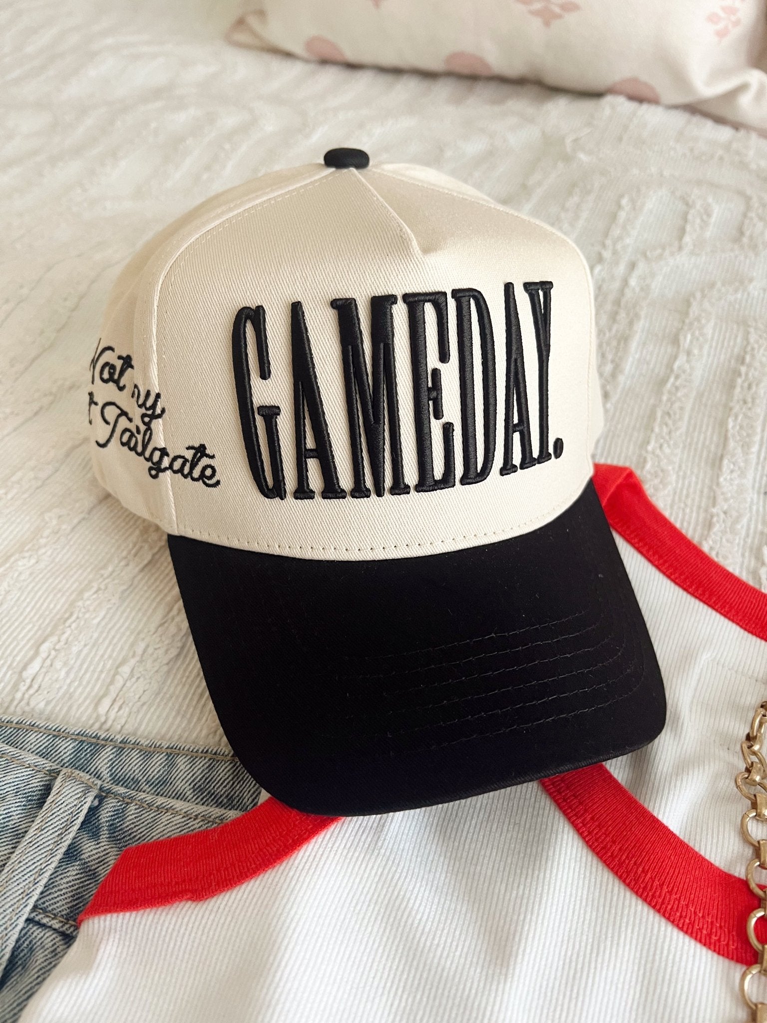 KenzKustomz GAMEDAY. - Not My First Tailgate Vintage Trucker Hat