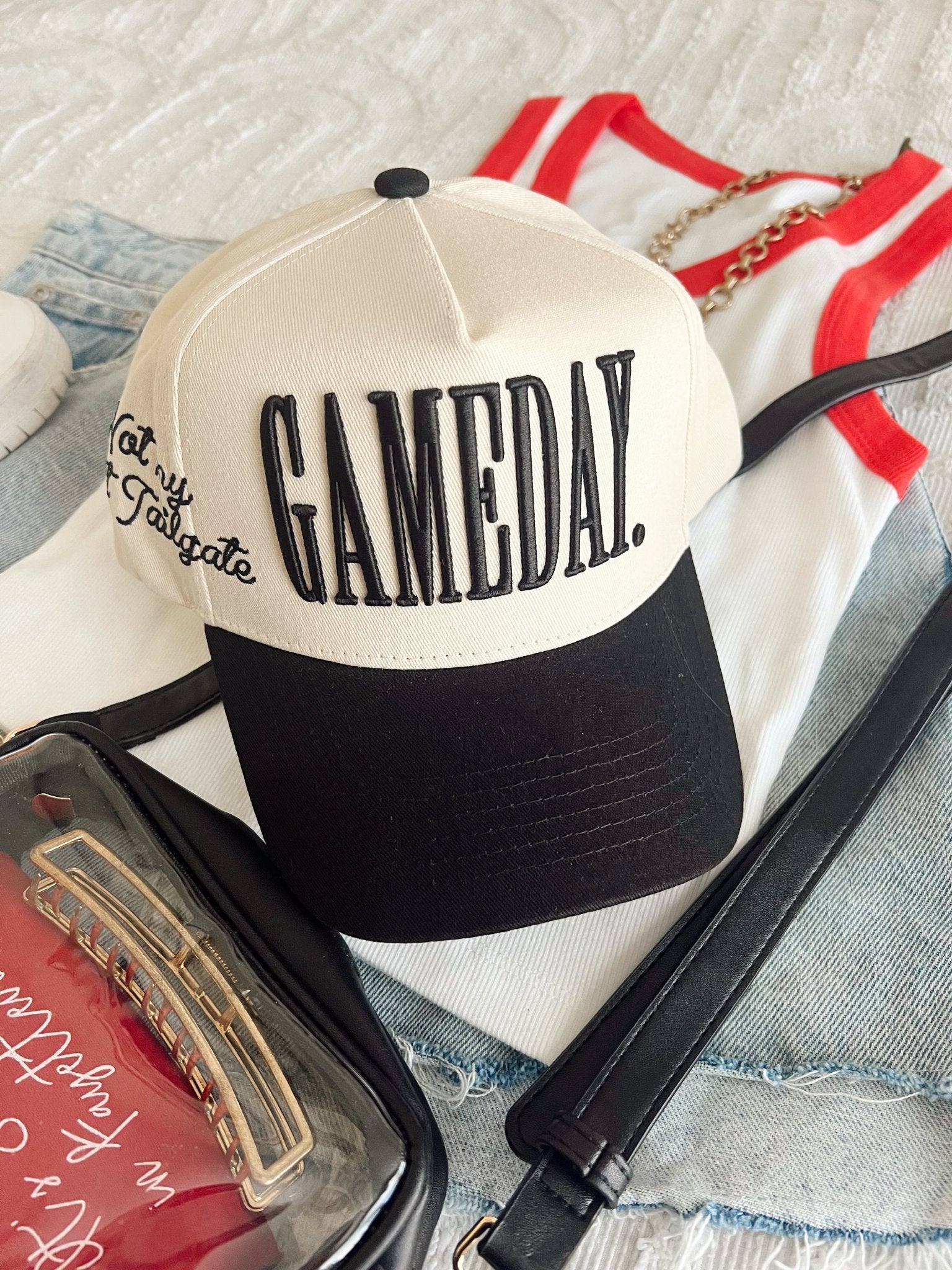 KenzKustomz GAMEDAY. - Not My First Tailgate Vintage Trucker Hat