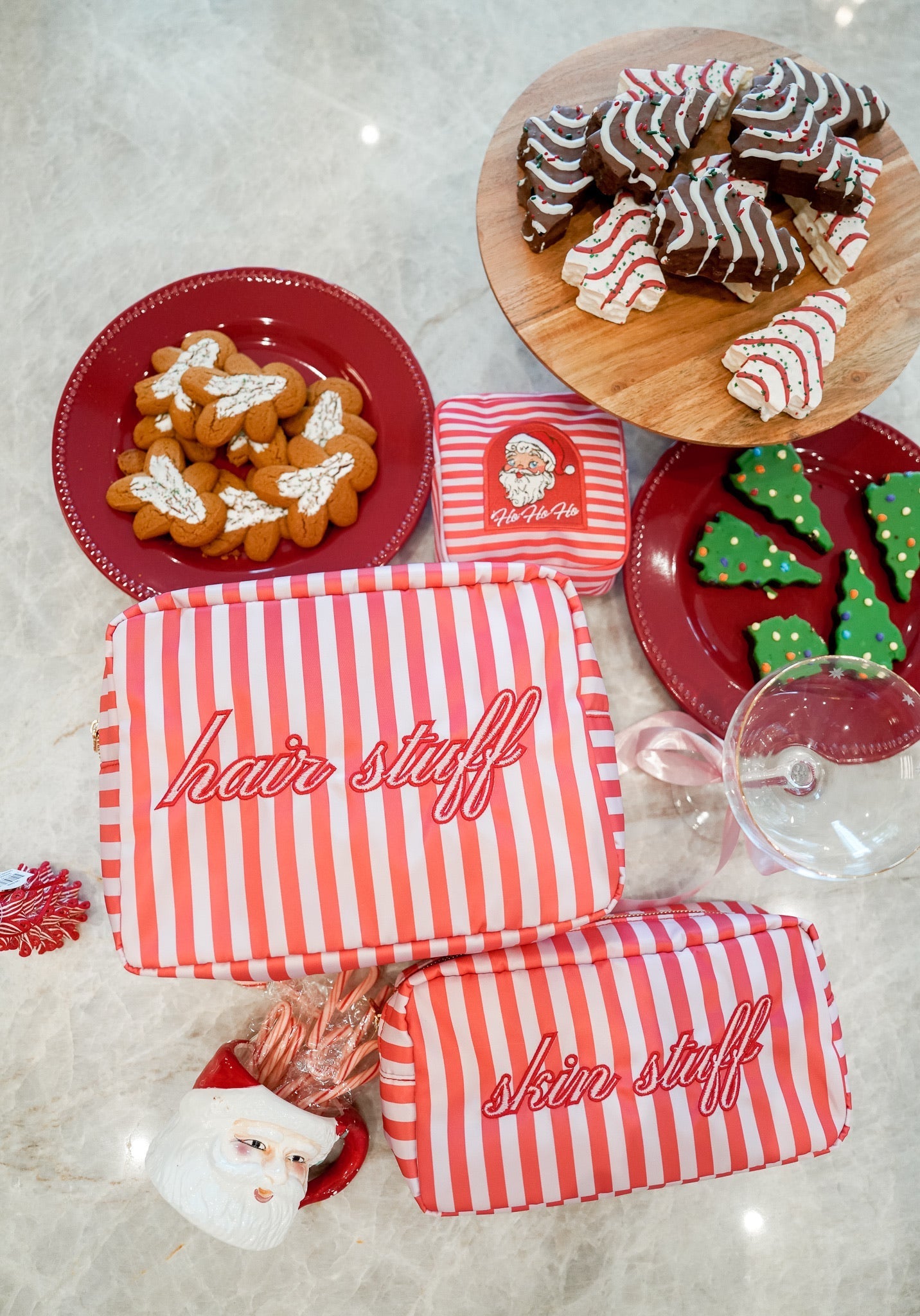 KenzKustomz Hair Stuff - Pink & Red Stripes XL Bag