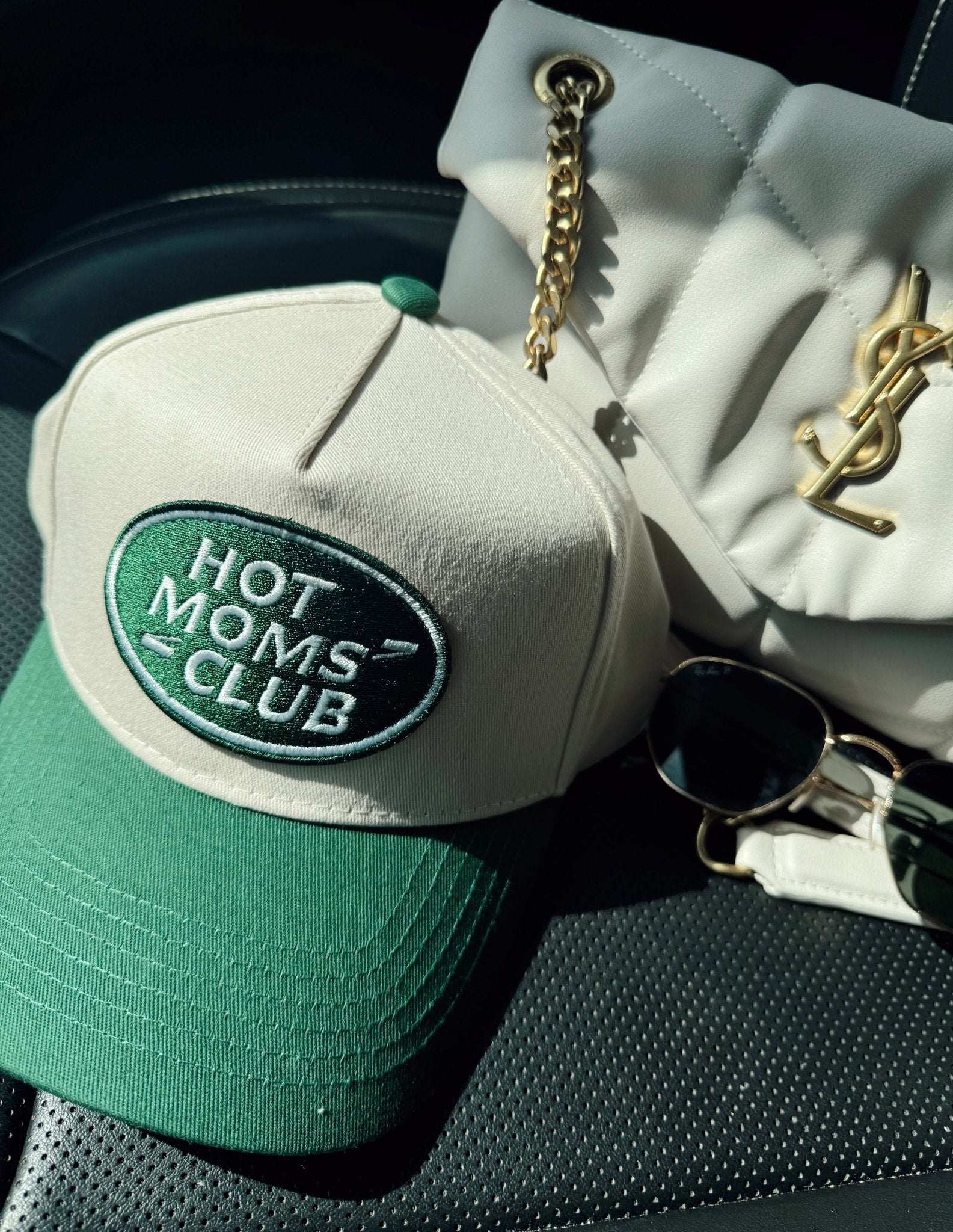 KenzKustomz Hot Moms Club - Green Vintage Trucker Hat
