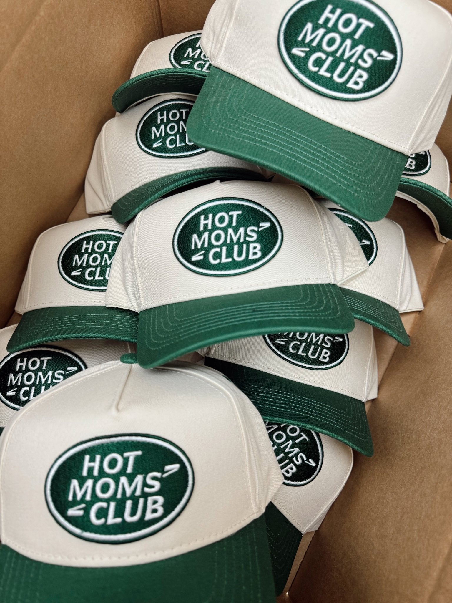 KenzKustomz Hot Moms Club - Green Vintage Trucker Hat