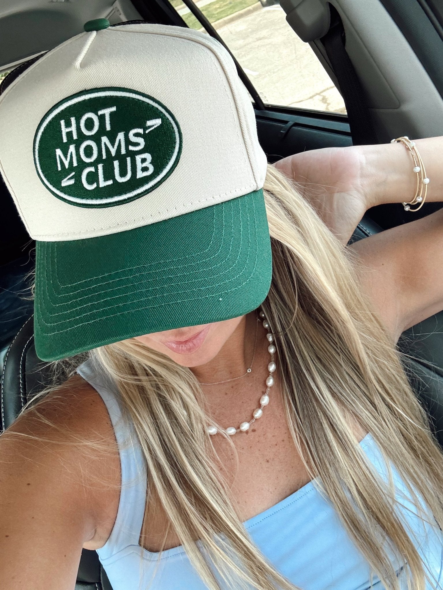 KenzKustomz Hot Moms Club - Green Vintage Trucker Hat