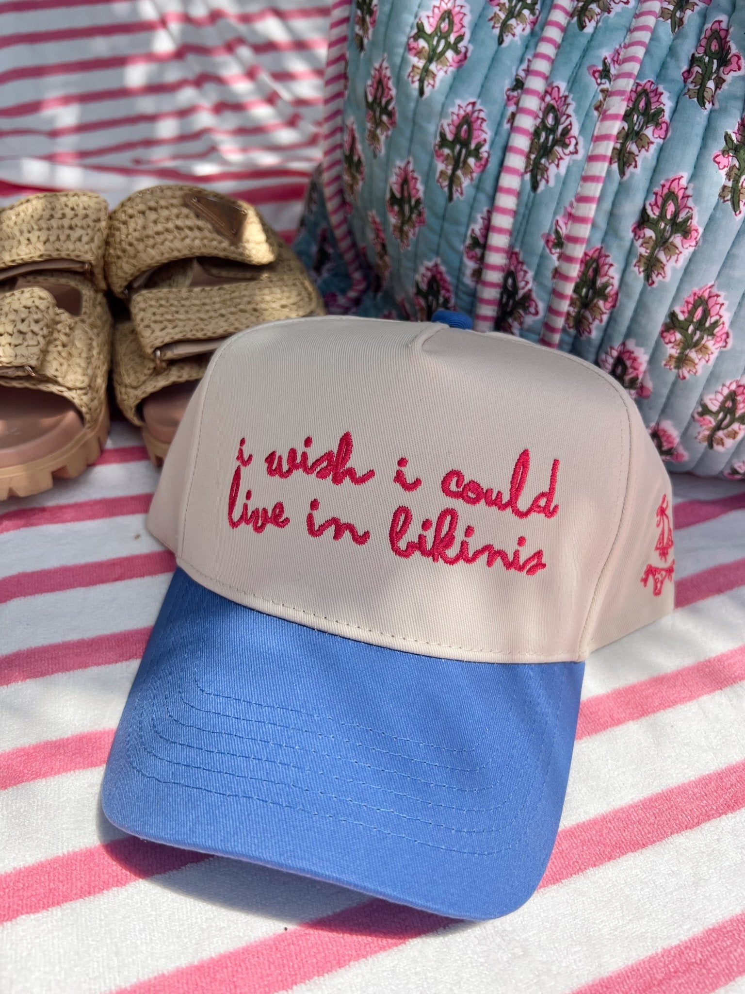 KenzKustomz I Wish I Could Live in Bikinis - Periwinkle Vintage Trucker Hat