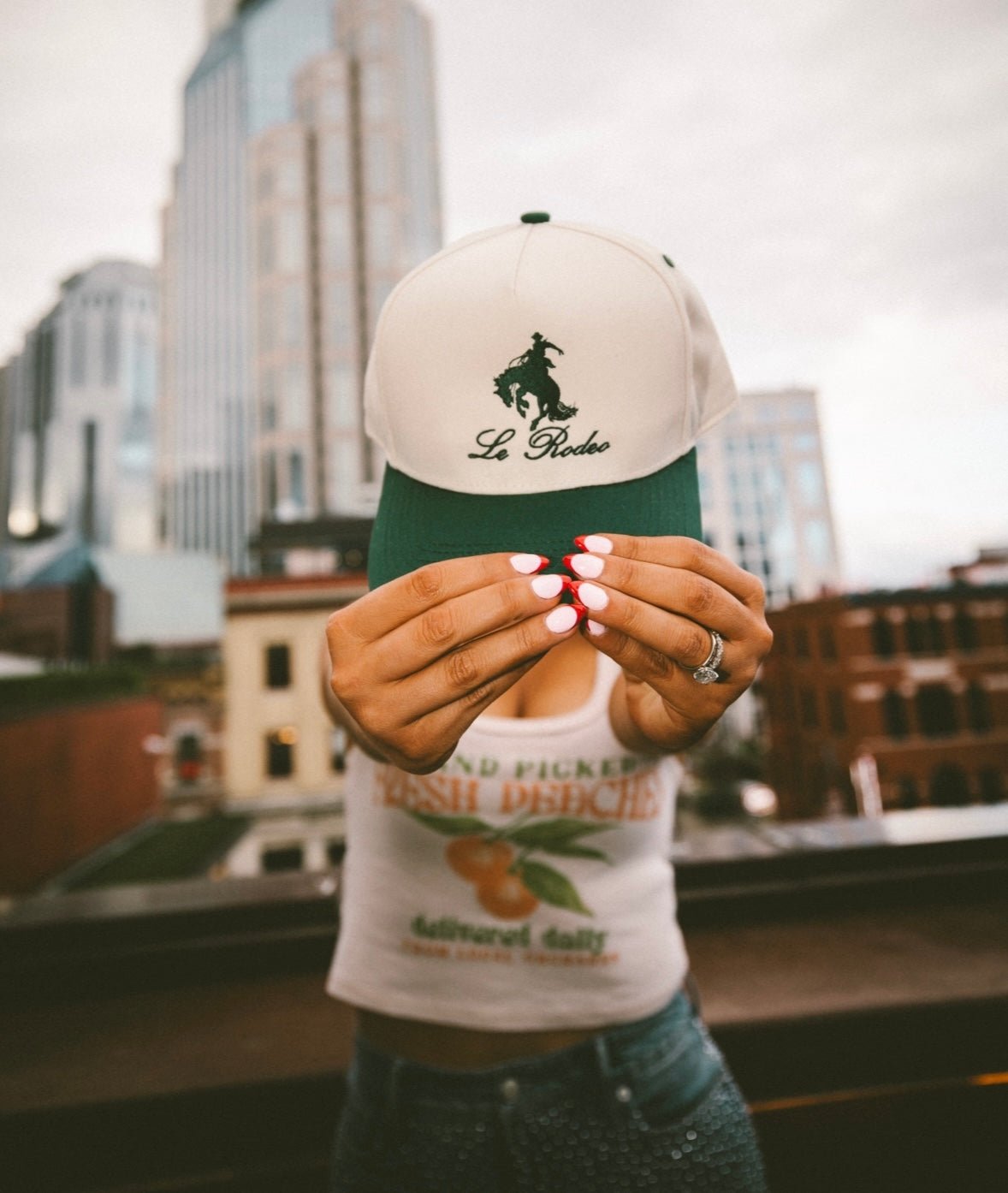 KenzKustomz Le Rodeo w Horse - Green Vintage Trucker Hat