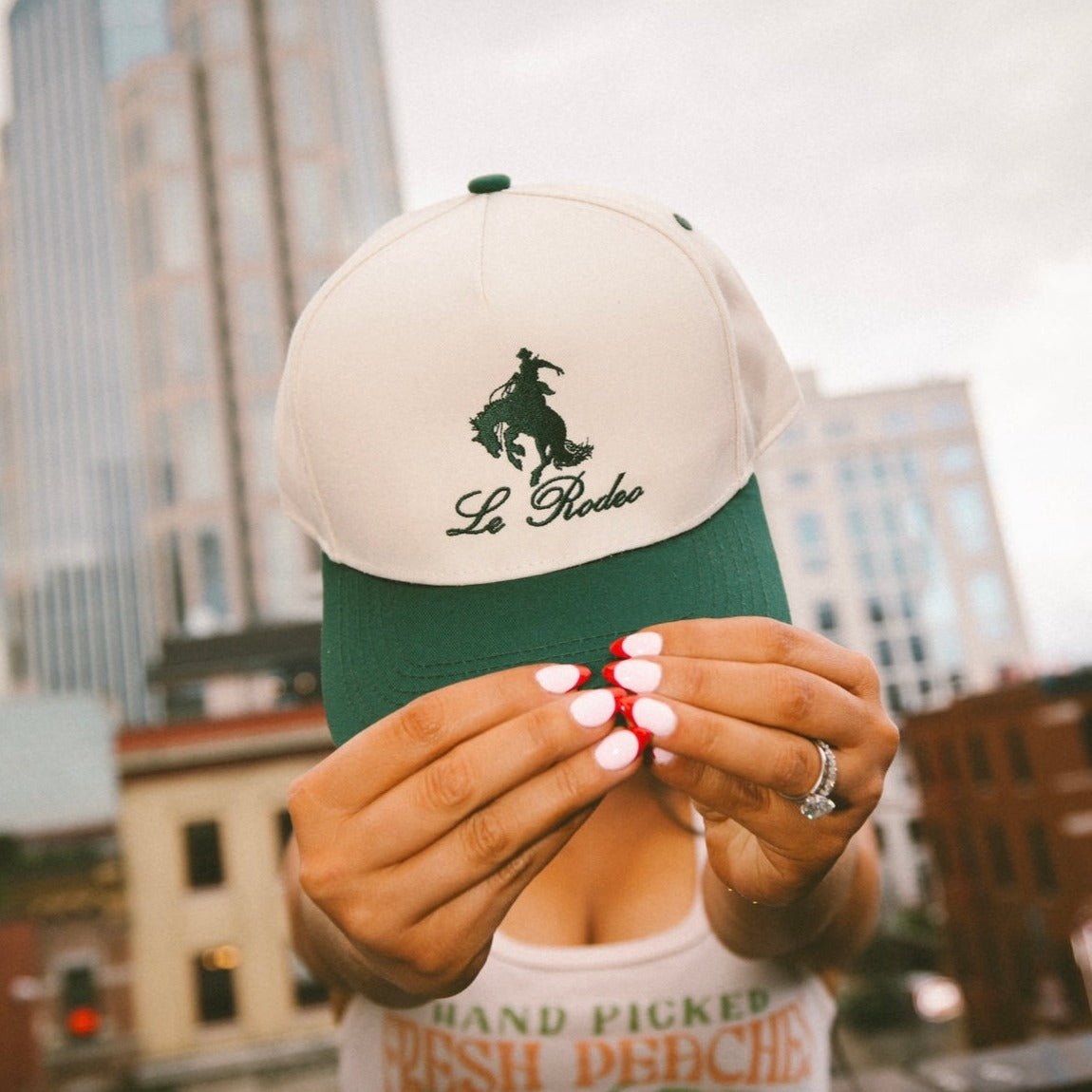 KenzKustomz Le Rodeo w Horse - Green Vintage Trucker Hat