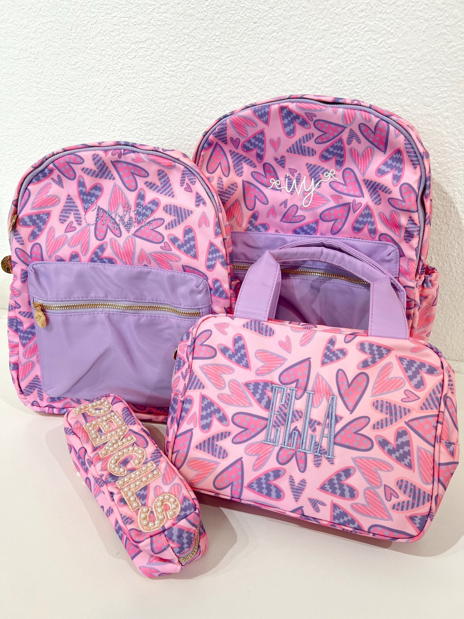KenzKustomz Lilac Hearts Backpack