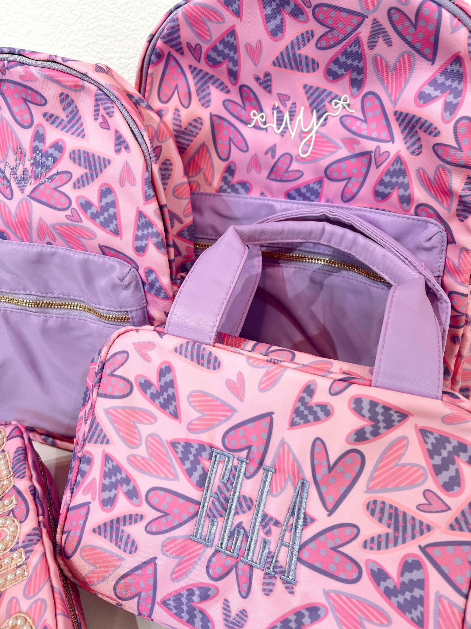 KenzKustomz Lilac Hearts Backpack