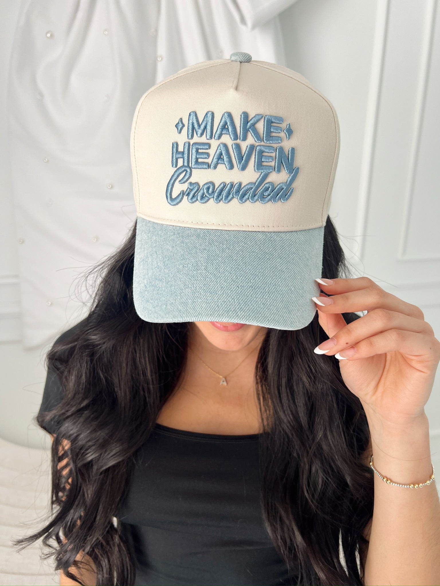 KenzKustomz Make Heaven Crowded - Denim Vintage Trucker Hat
