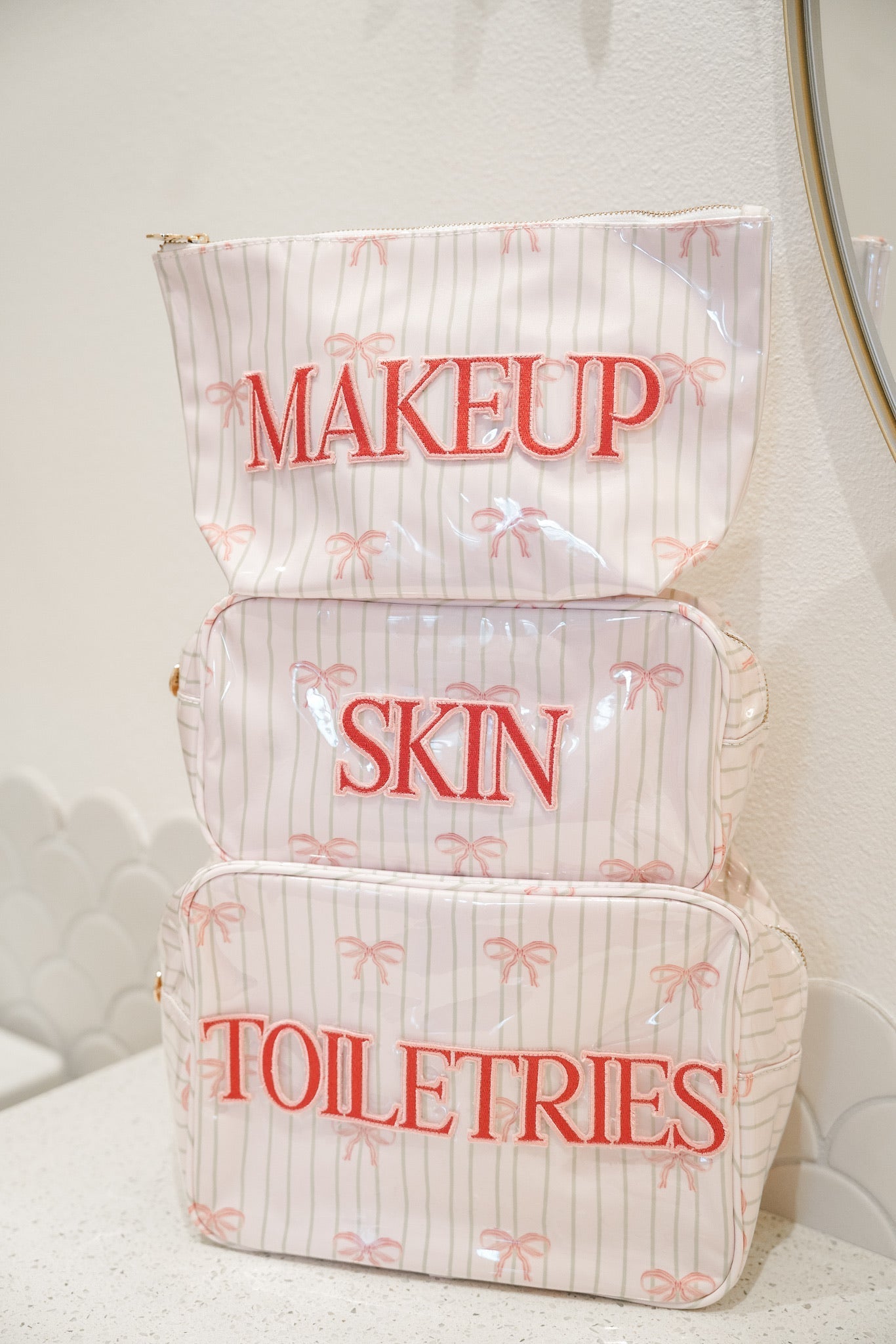 KenzKustomz Makeup - Pink Ribbons Clear Coat Bag