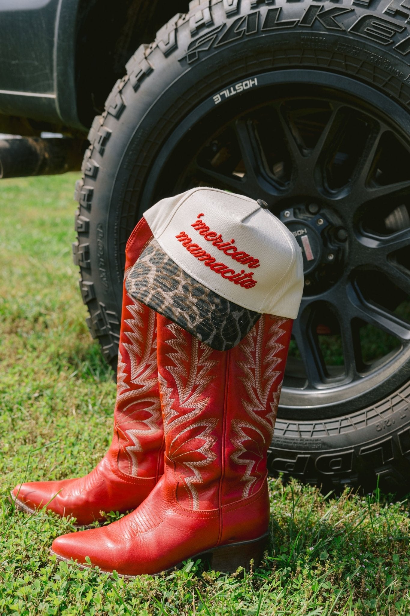 KenzKustomz 'Merican Mamacita - Leopard Vintage Trucker Hat
