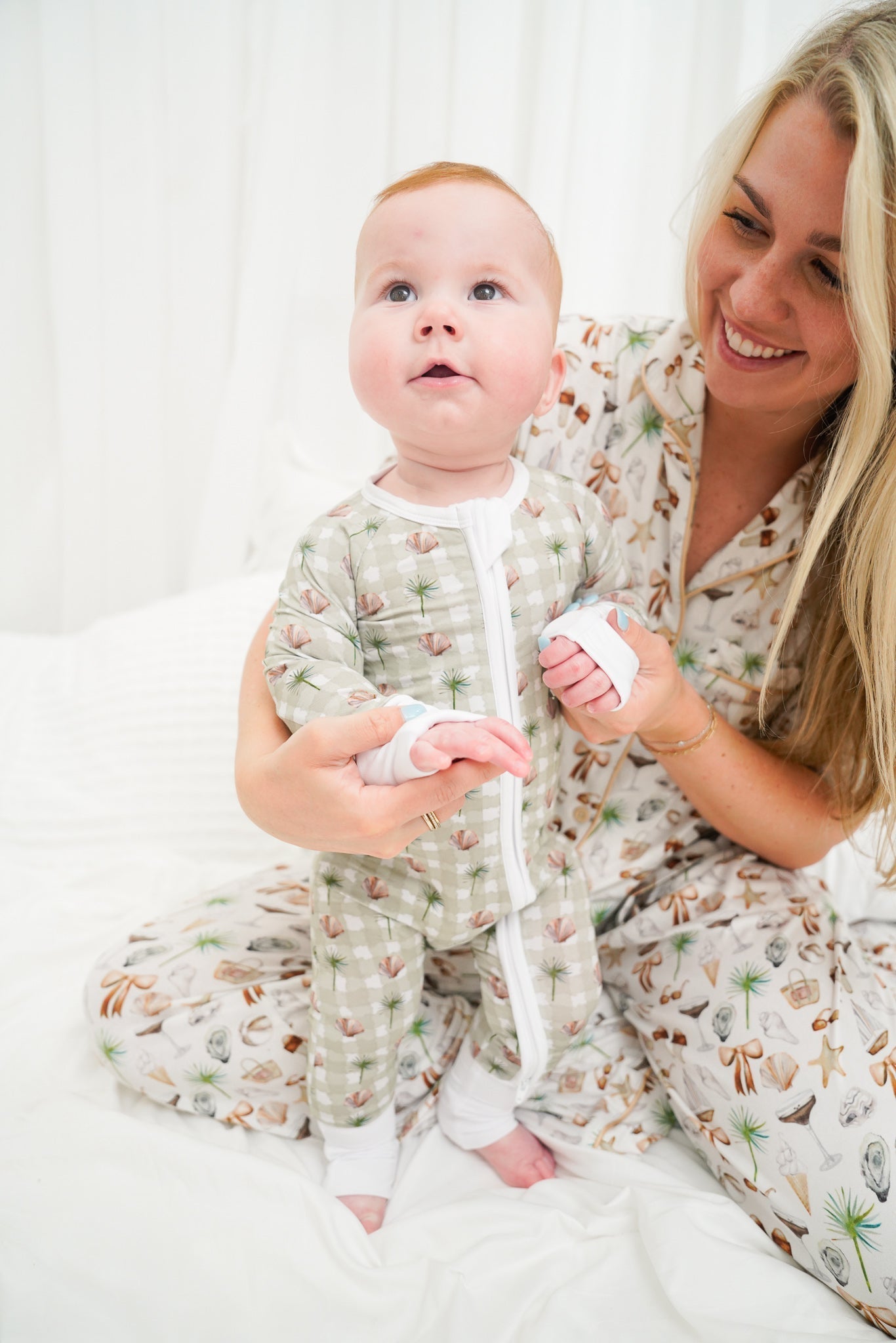 KenzKustomz Neutral Coastal Cocktail - Short Sleeve + Pant Pajama Set