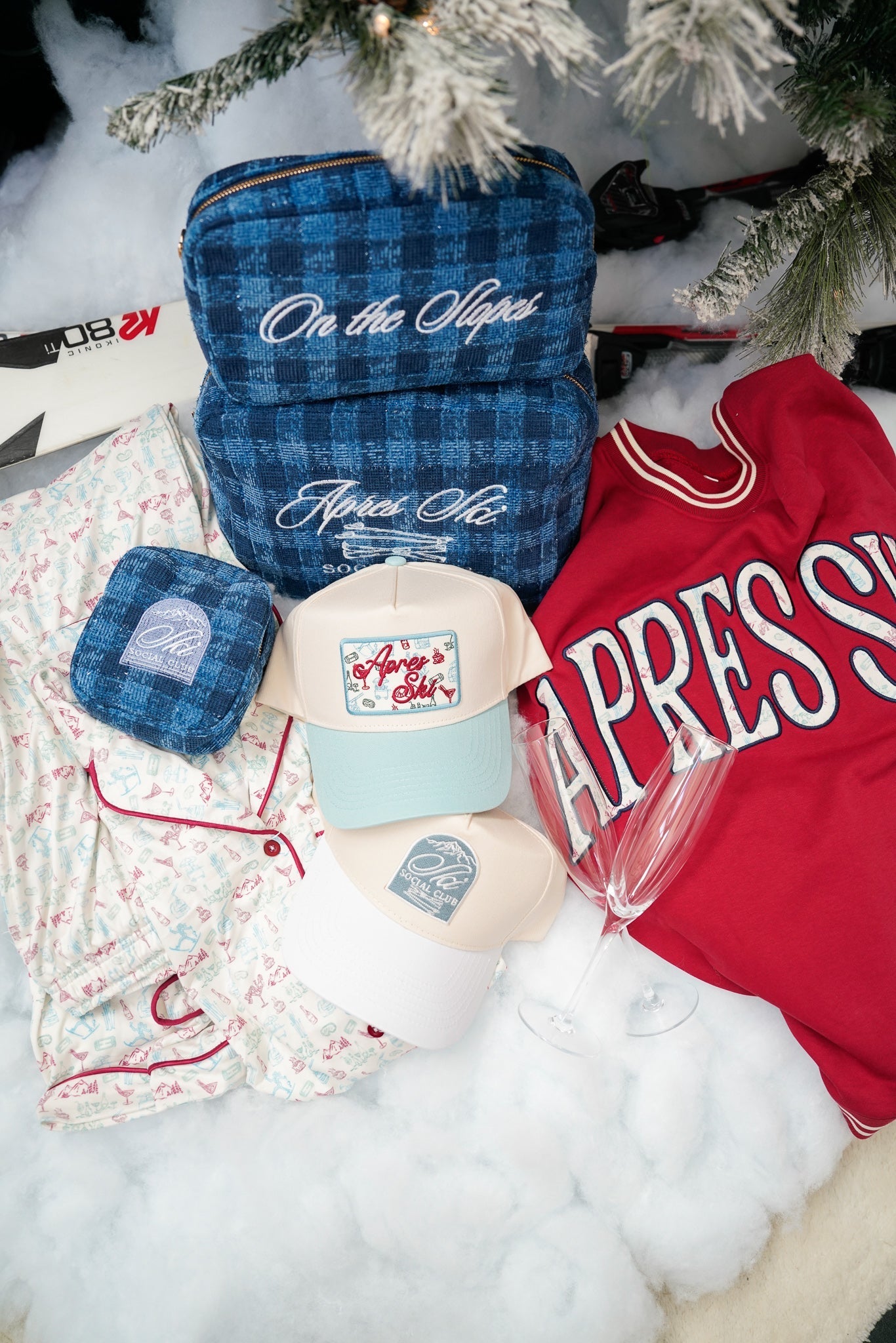 KenzKustomz On The Slopes - Navy Plaid Large Bag