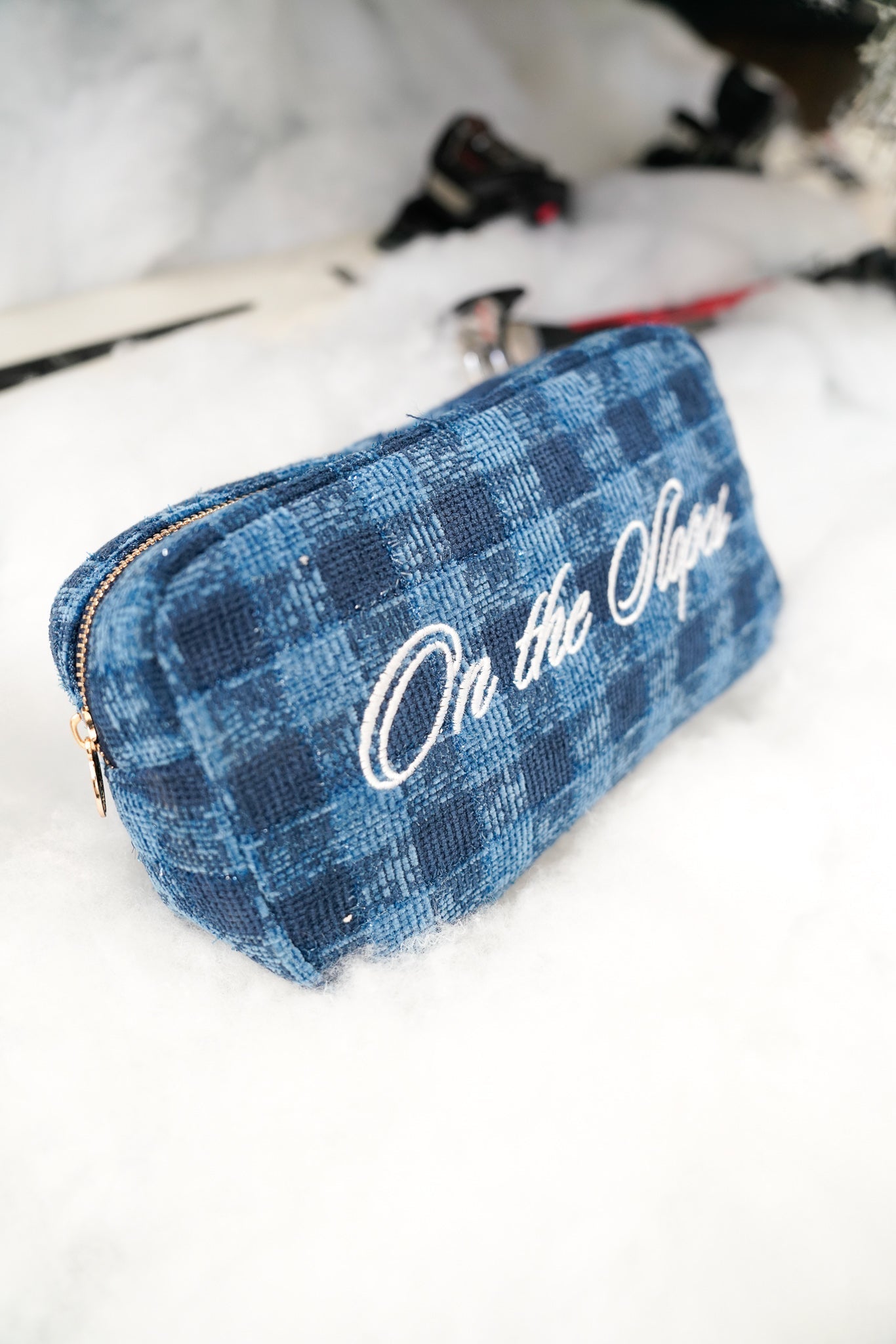 KenzKustomz On The Slopes - Navy Plaid Large Bag