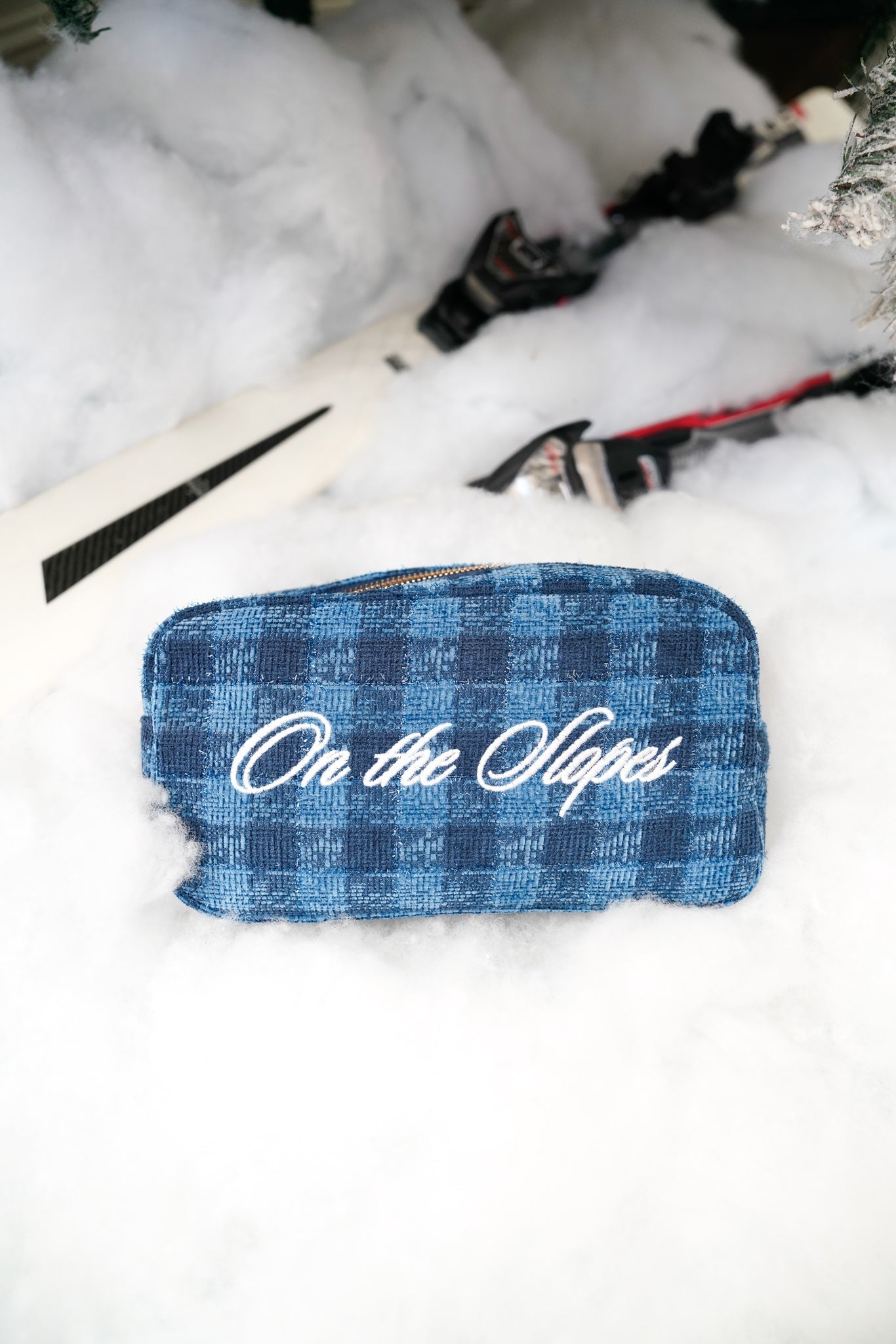 KenzKustomz On The Slopes - Navy Plaid Large Bag