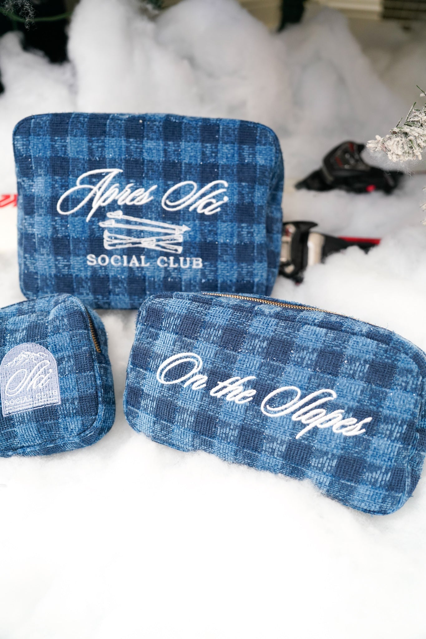 KenzKustomz On The Slopes - Navy Plaid Large Bag