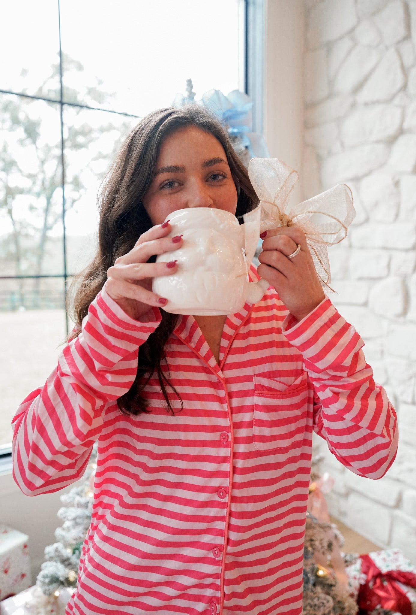 KenzKustomz Pink & Red Stripes - Long Pajama Set