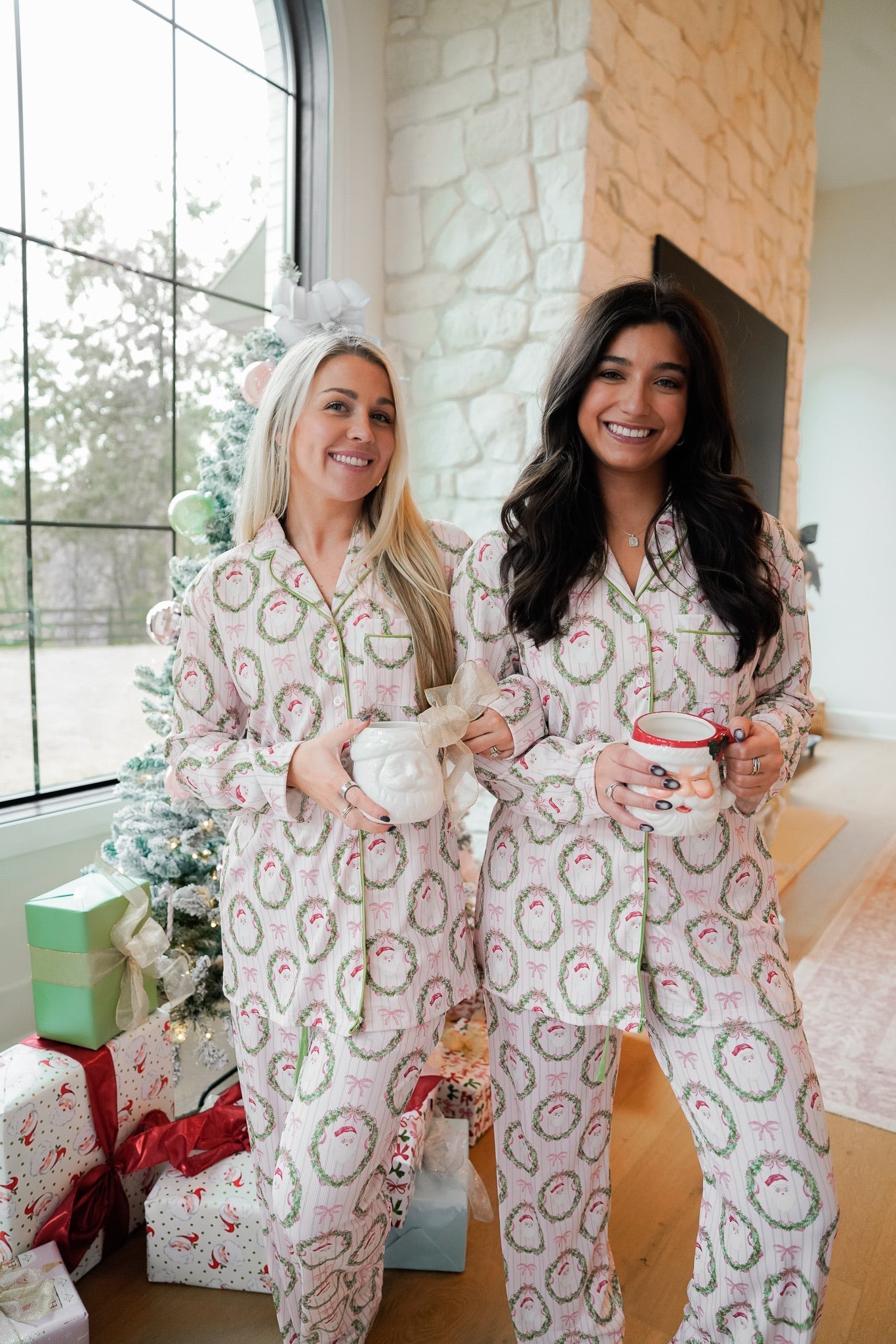 KenzKustomz Pink Santa - Ribbed Long Pajama Set