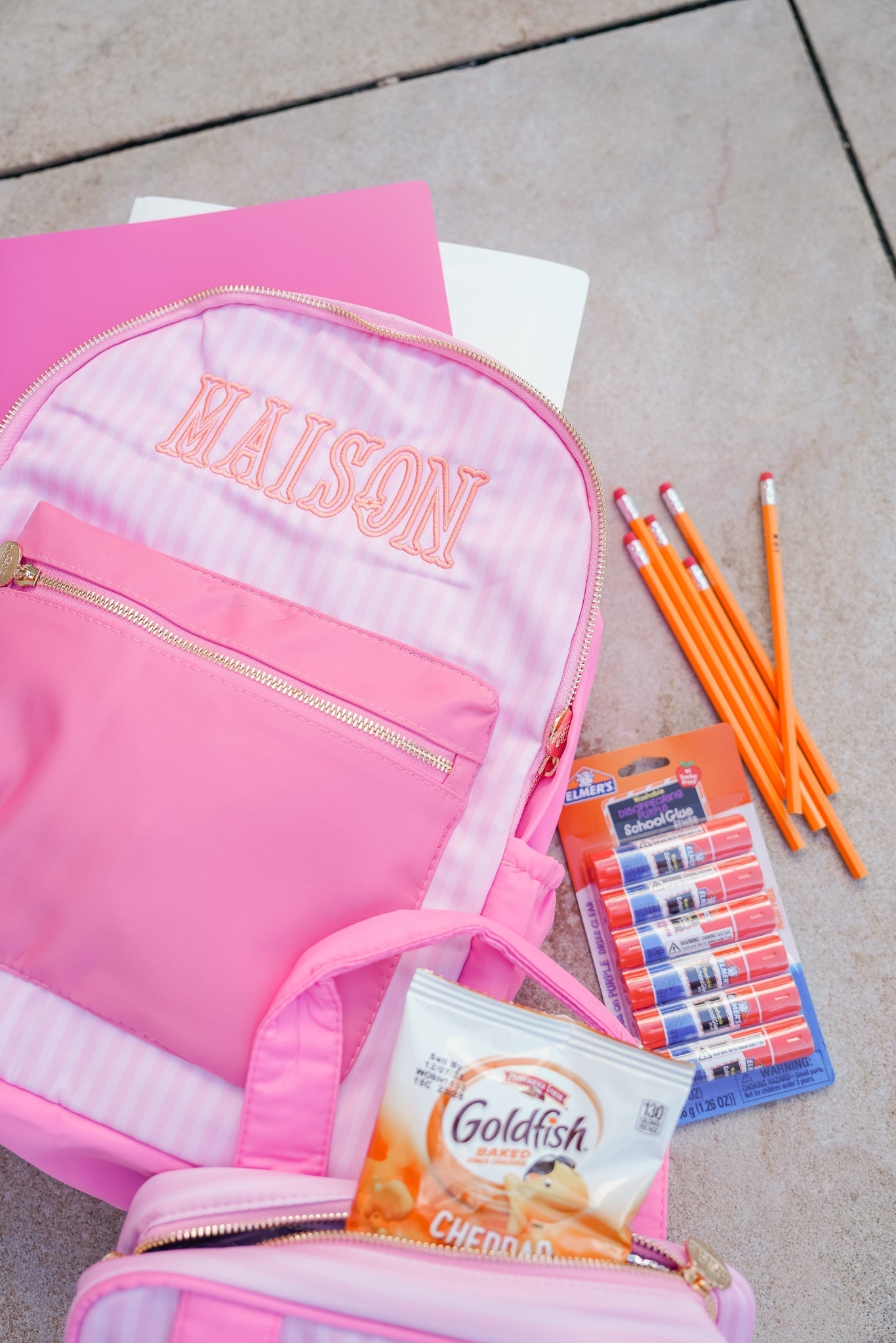 KenzKustomz Pink Stripe Backpack