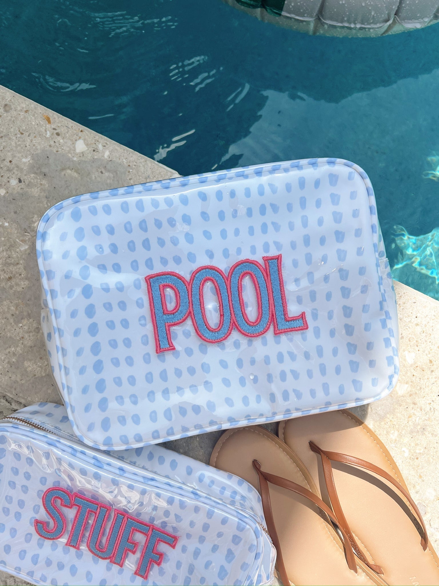 KenzKustomz Pool - Periwinkle Pebbles Clear Coat XL Bag