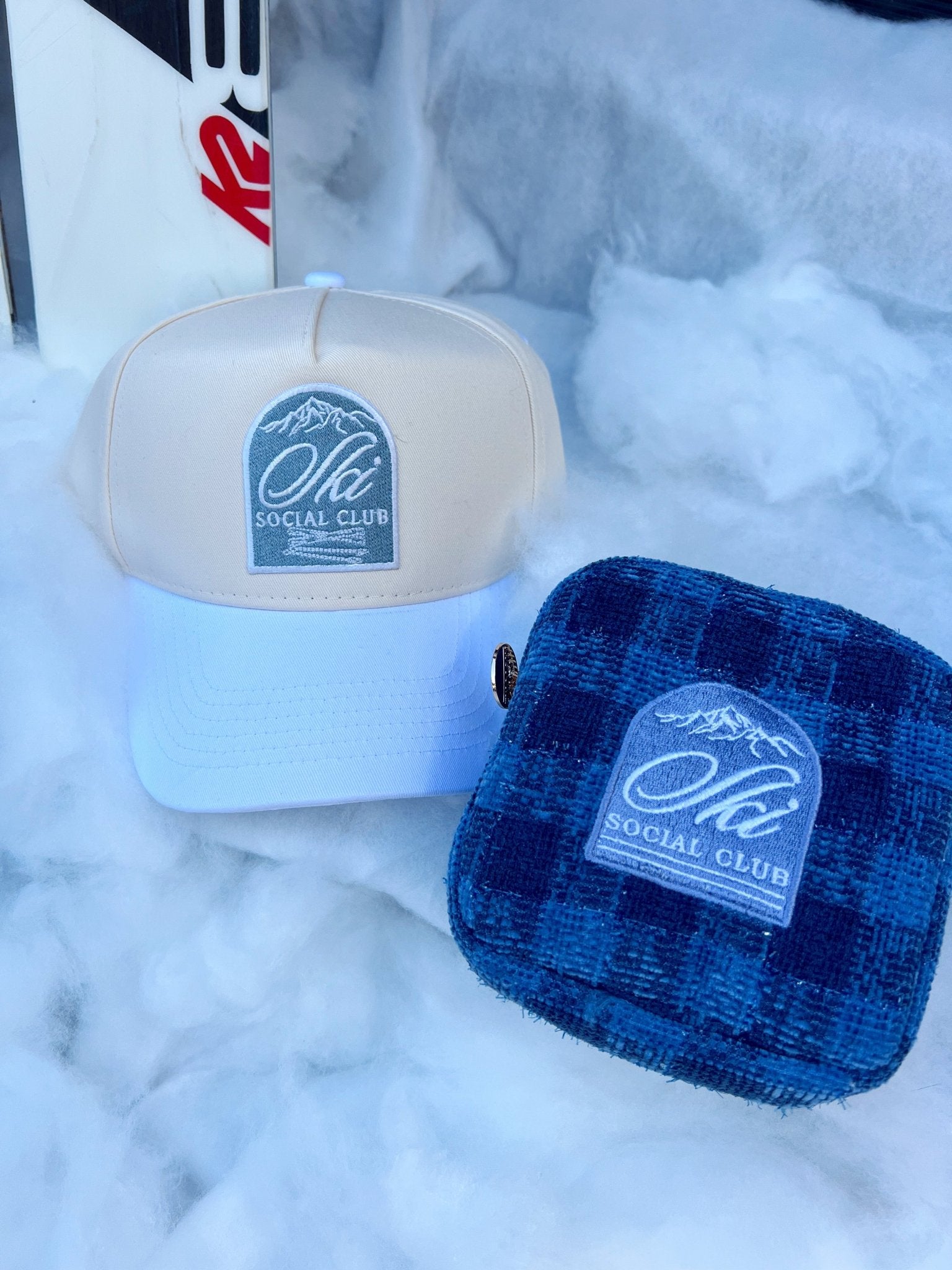 KenzKustomz Ski Club - White Vintage Trucker Hat