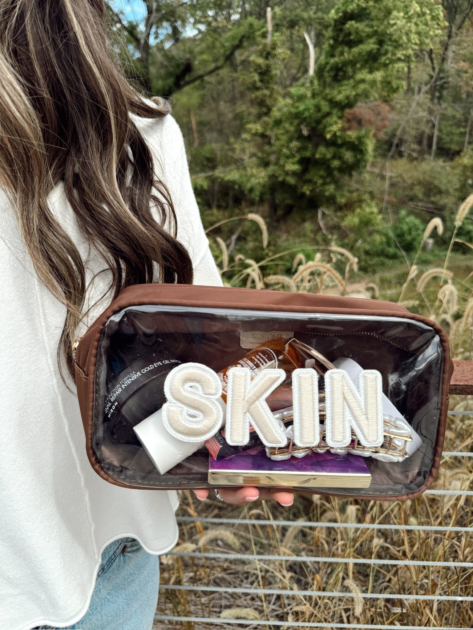 KenzKustomz Skin Clear Large - Chocolate w/ Rolled Patches