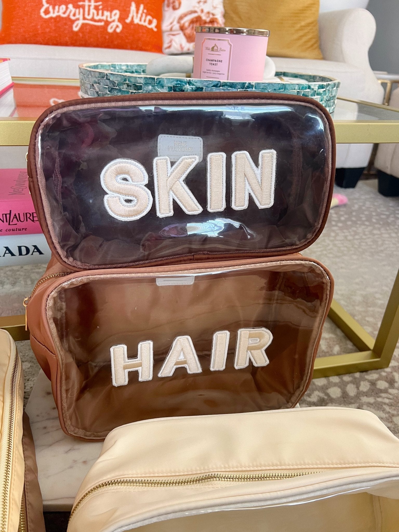 KenzKustomz Skin Clear Large - Chocolate w/ Rolled Patches