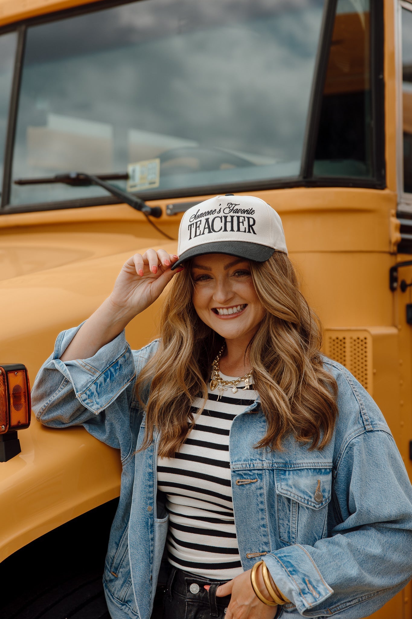 KenzKustomz Someone's Favorite Teacher - Black Vintage Trucker Hat