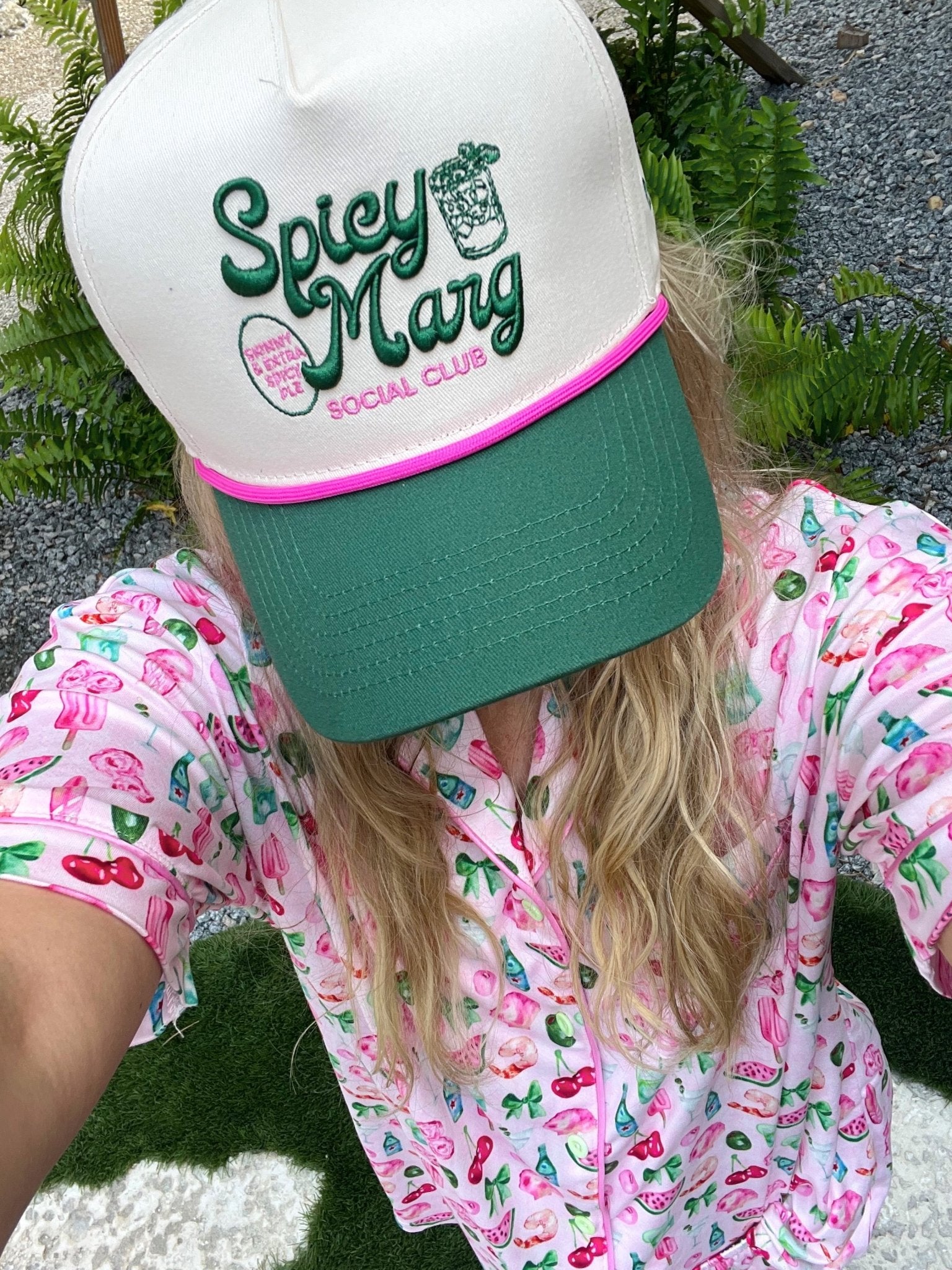 KenzKustomz Spicy Marg Social Club - Green Vintage Trucker Hat