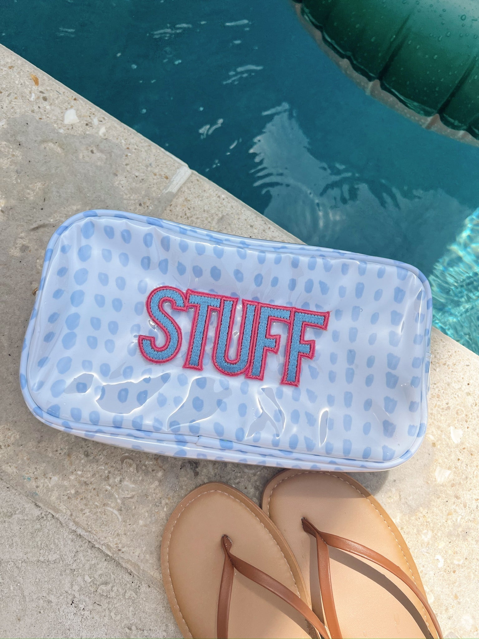 KenzKustomz Stuff - Periwinkle Pebbles Clear Coat Large Bag