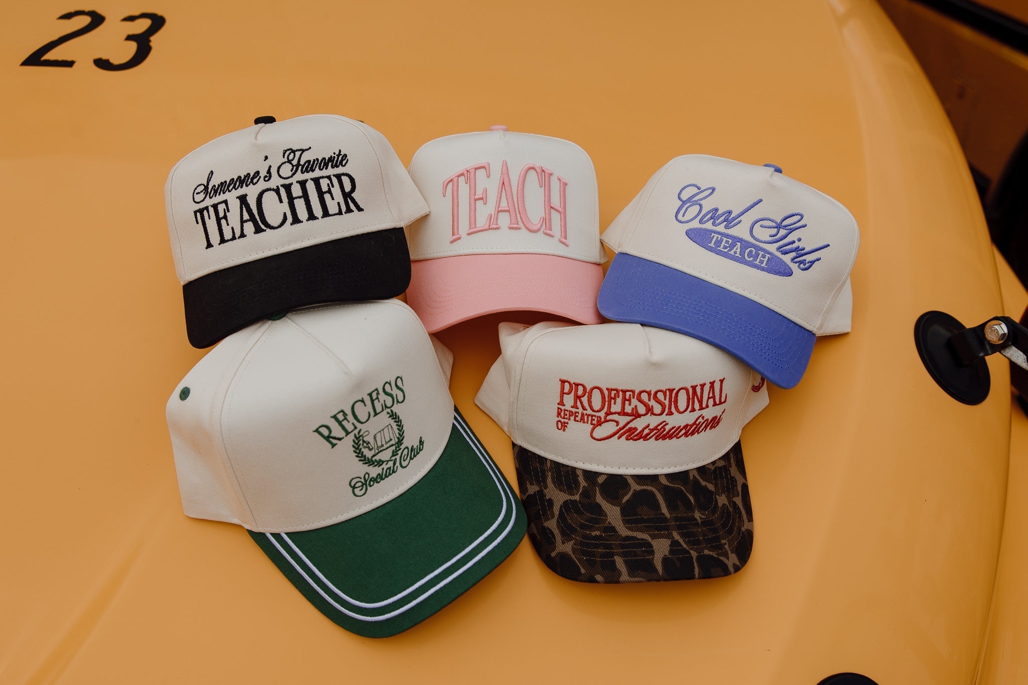 KenzKustomz TEACH - Pink Vintage Trucker Hat