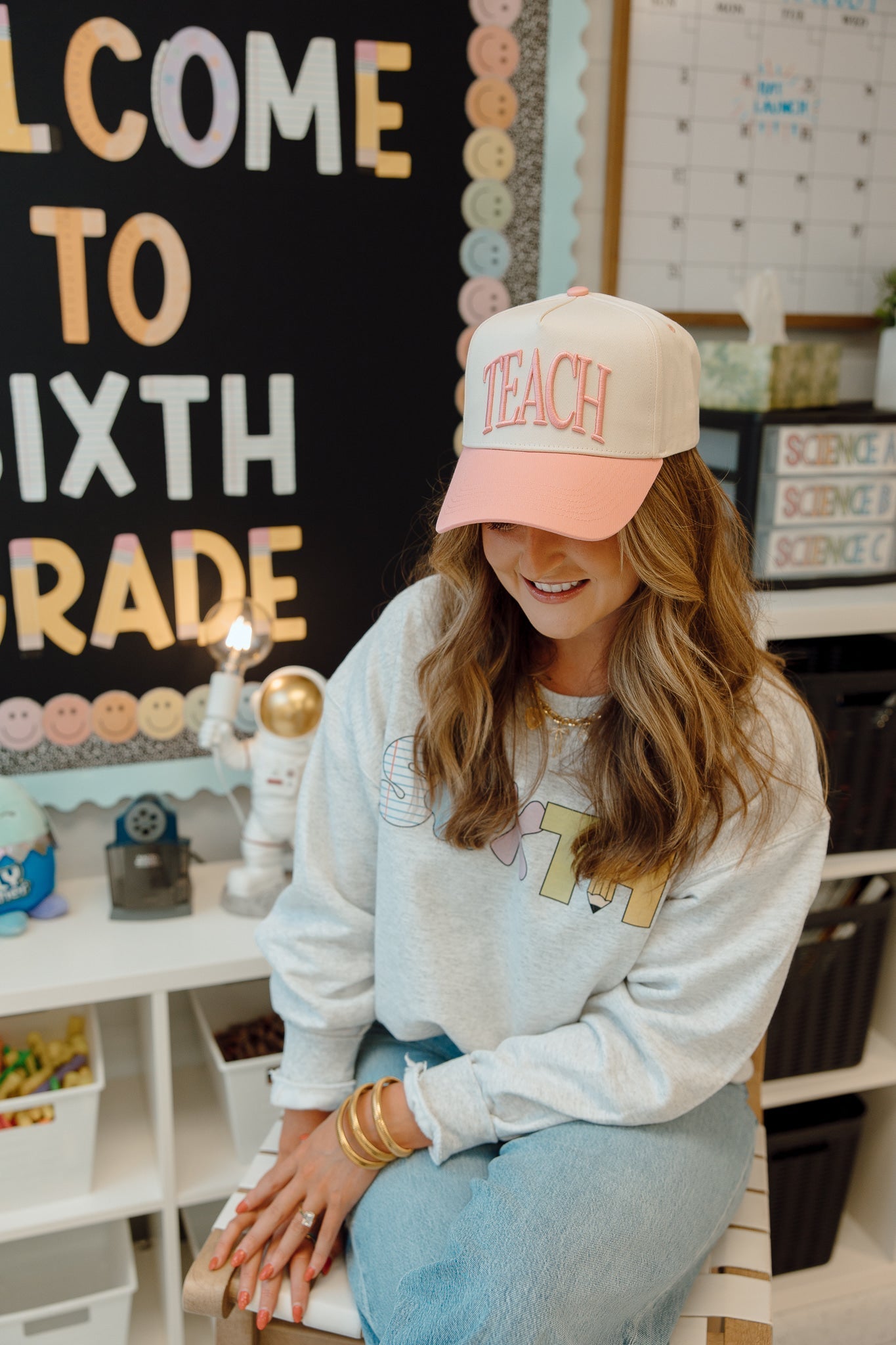 KenzKustomz TEACH - Pink Vintage Trucker Hat