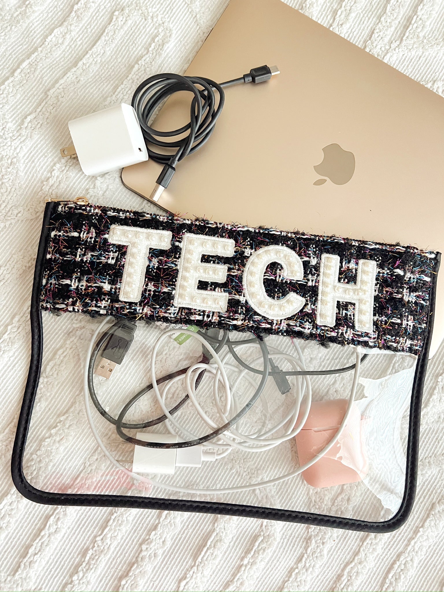 KenzKustomz Tech Clear Pouch - Black Tweed