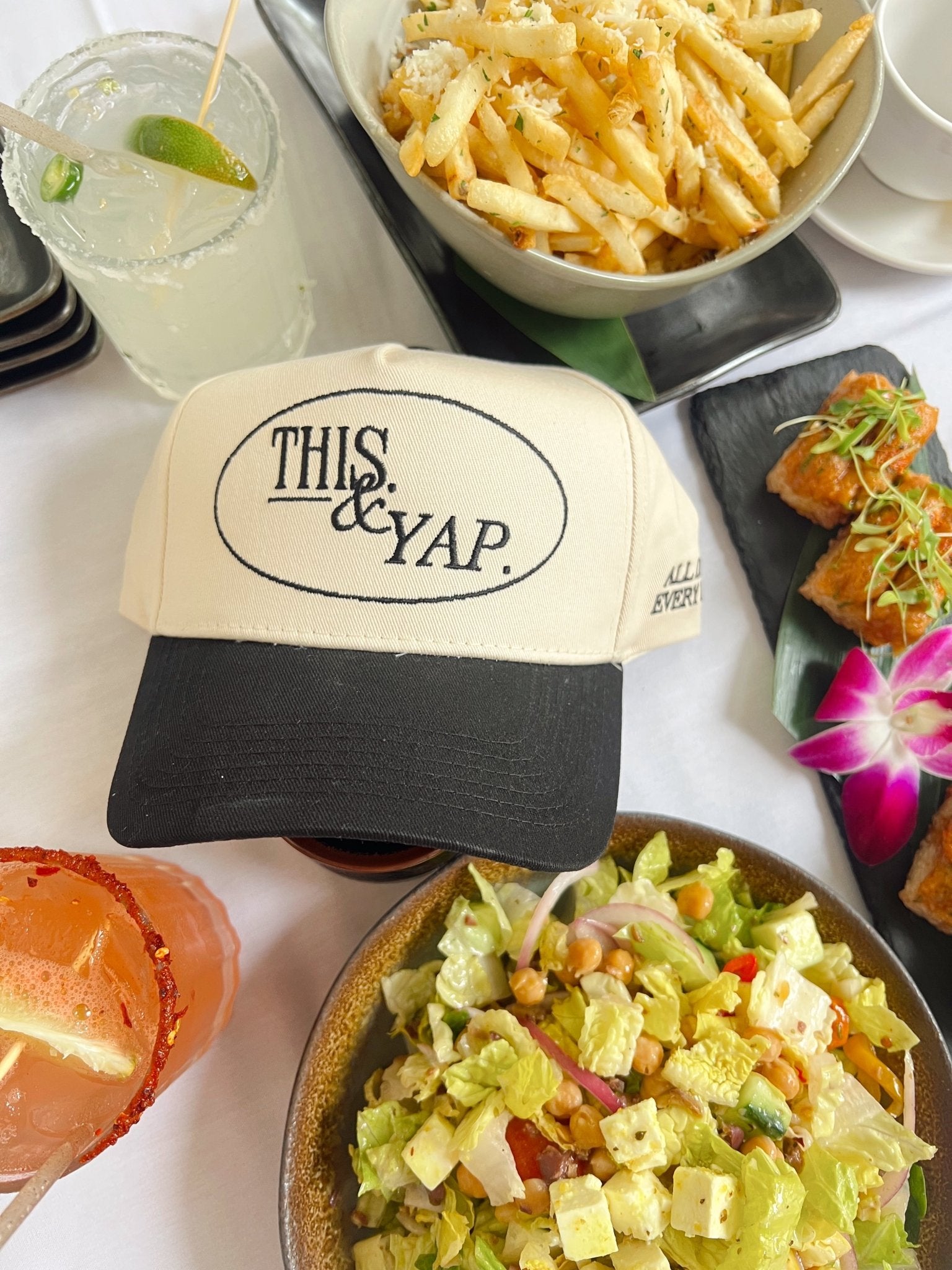 KenzKustomz This & Yap - Black Vintage Trucker Hat