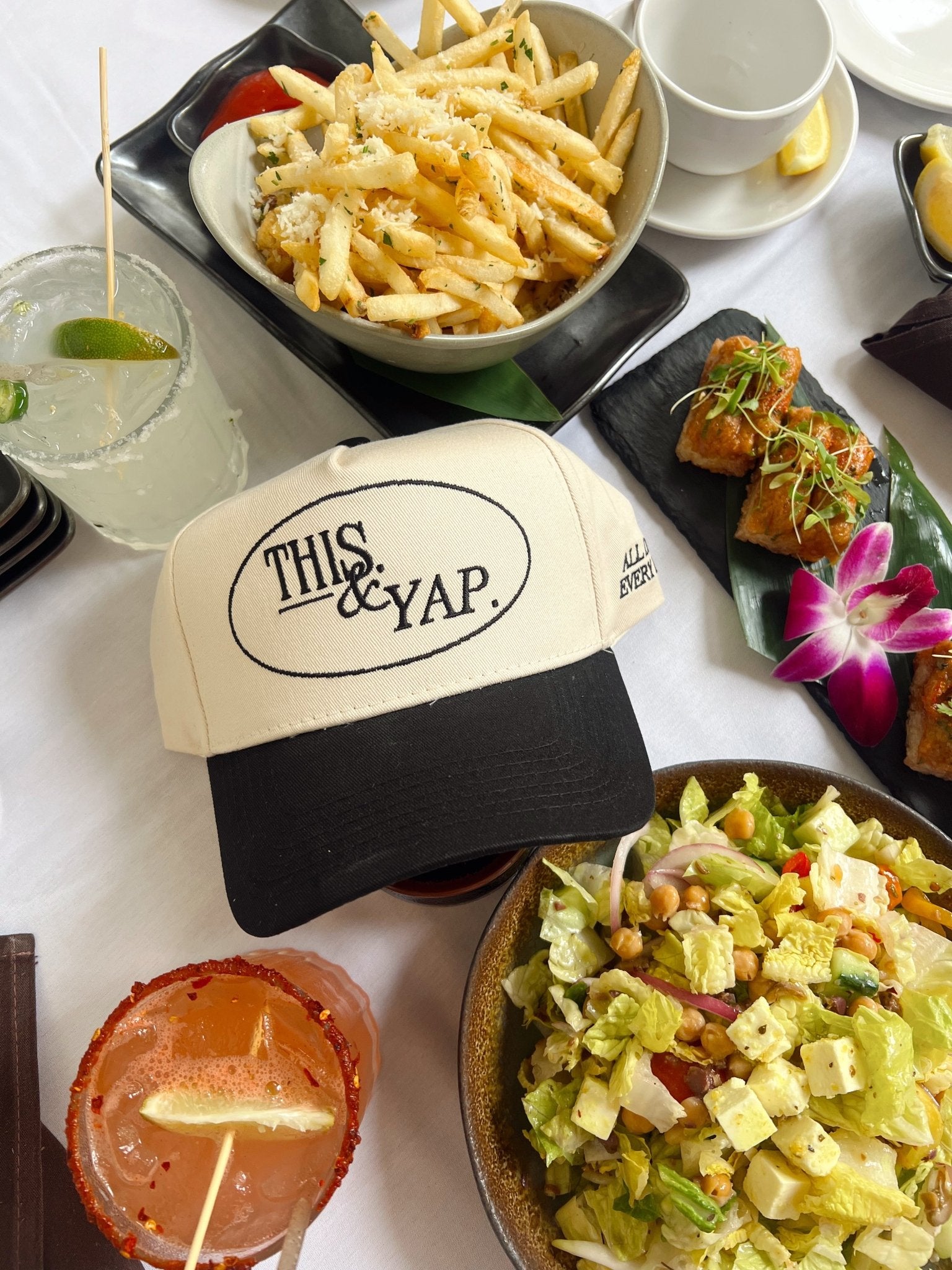 KenzKustomz This & Yap - Black Vintage Trucker Hat