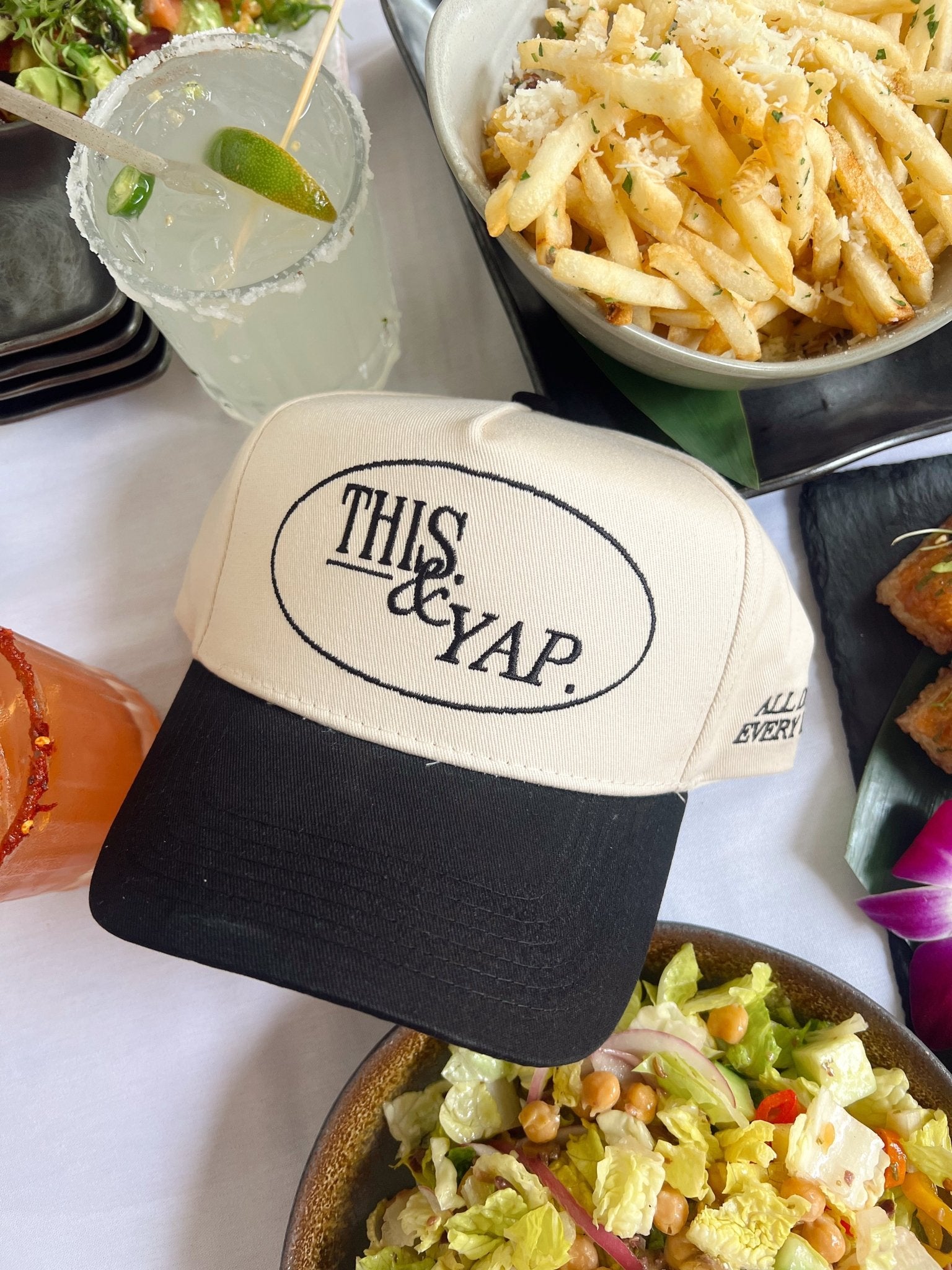 KenzKustomz This & Yap - Black Vintage Trucker Hat