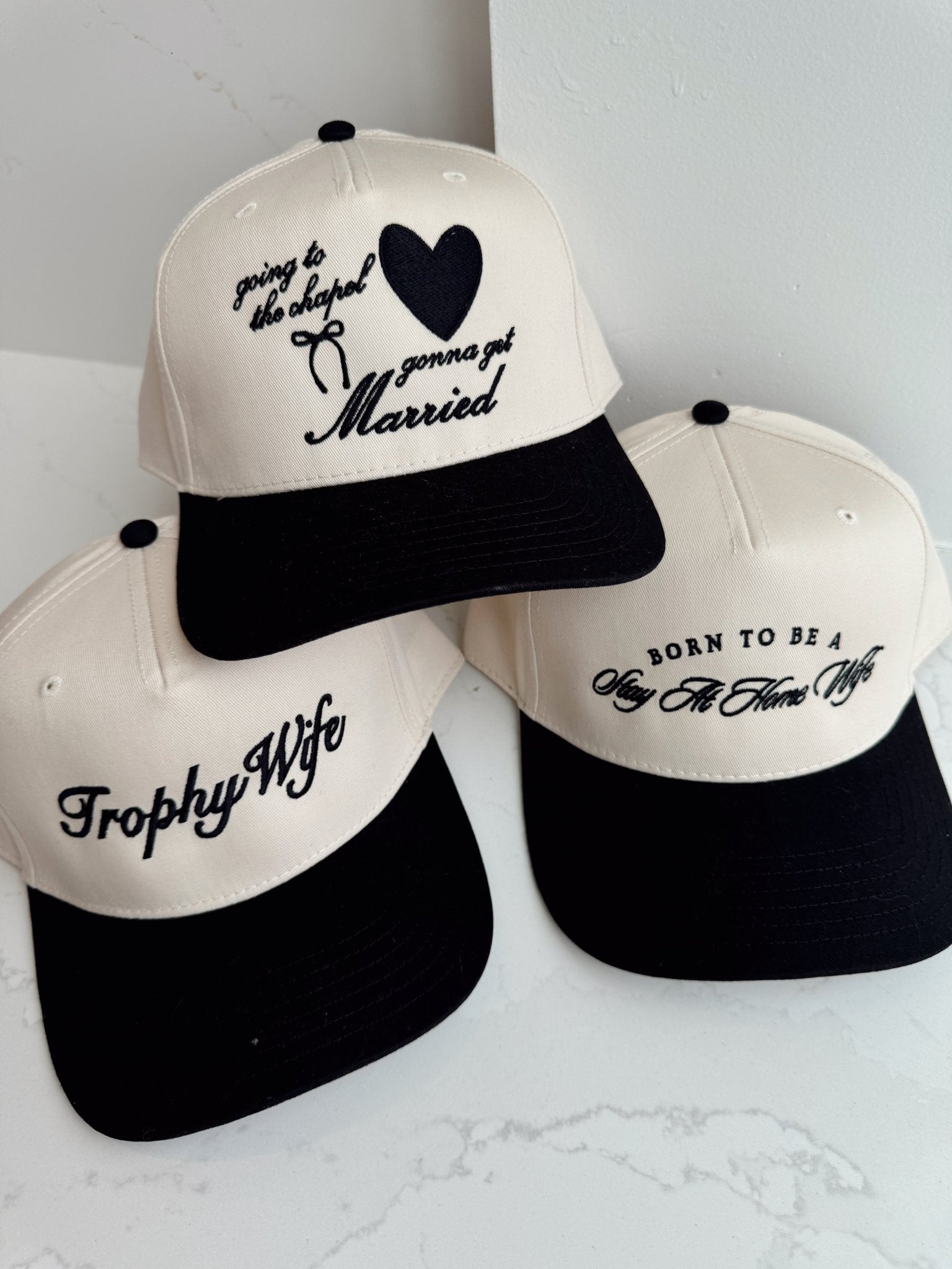 KenzKustomz Trophy Wife - Black Vintage Trucker Hat