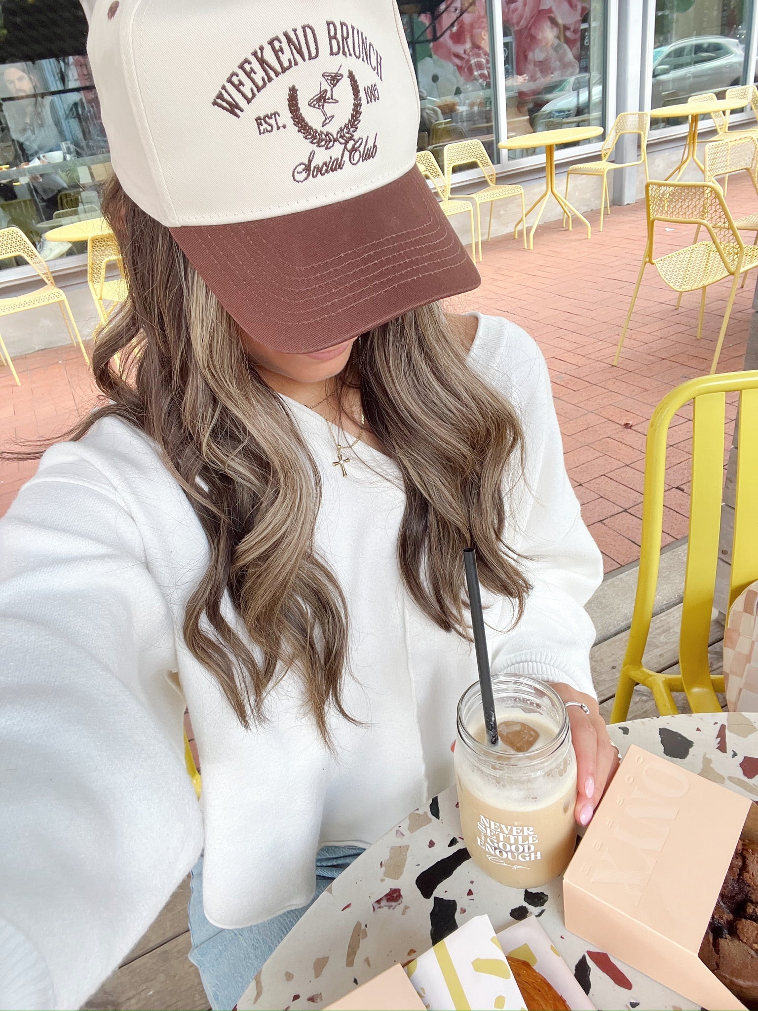 KenzKustomz Weekend Brunch Club - Brown Vintage Trucker Hat