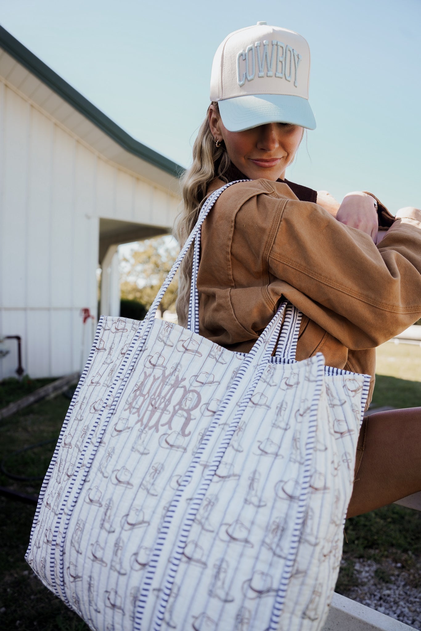 KenzKustomz Western Blues Quilted Tote Bag