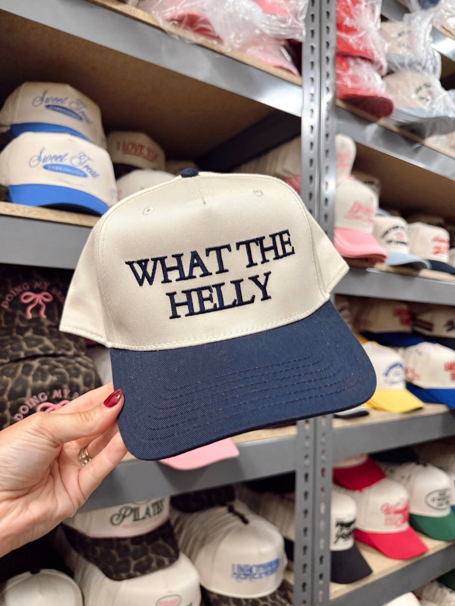 KenzKustomz What the Helly - Navy Vintage Trucker Hat