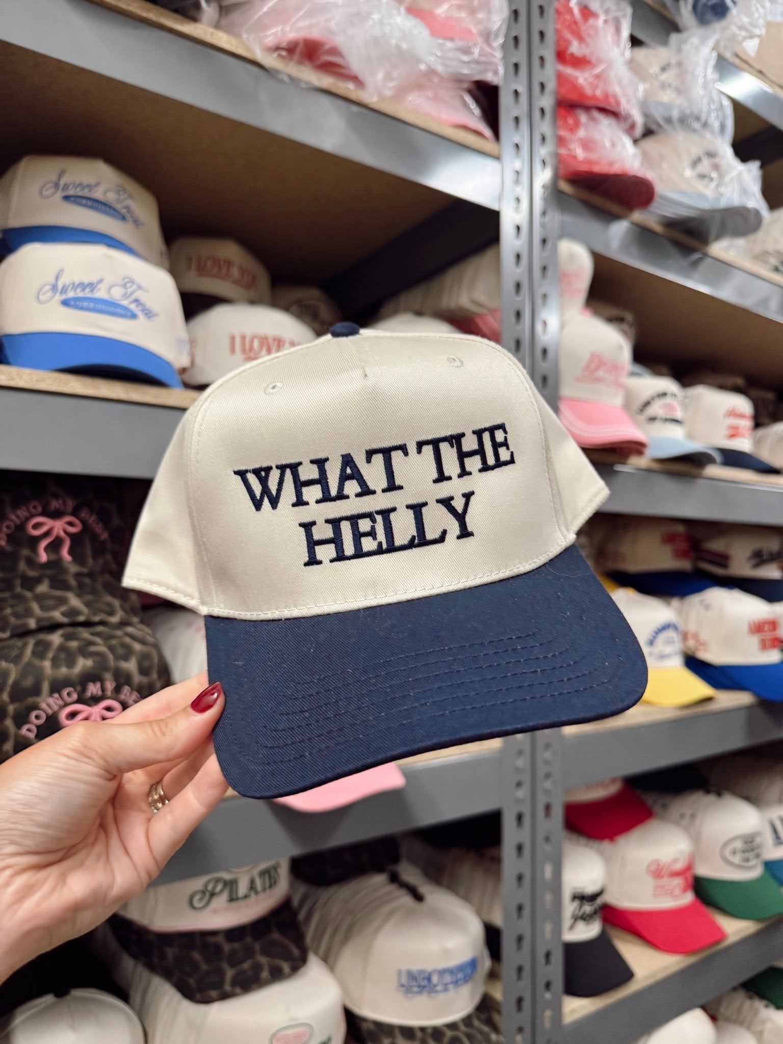 KenzKustomz What the Helly - Navy Vintage Trucker Hat