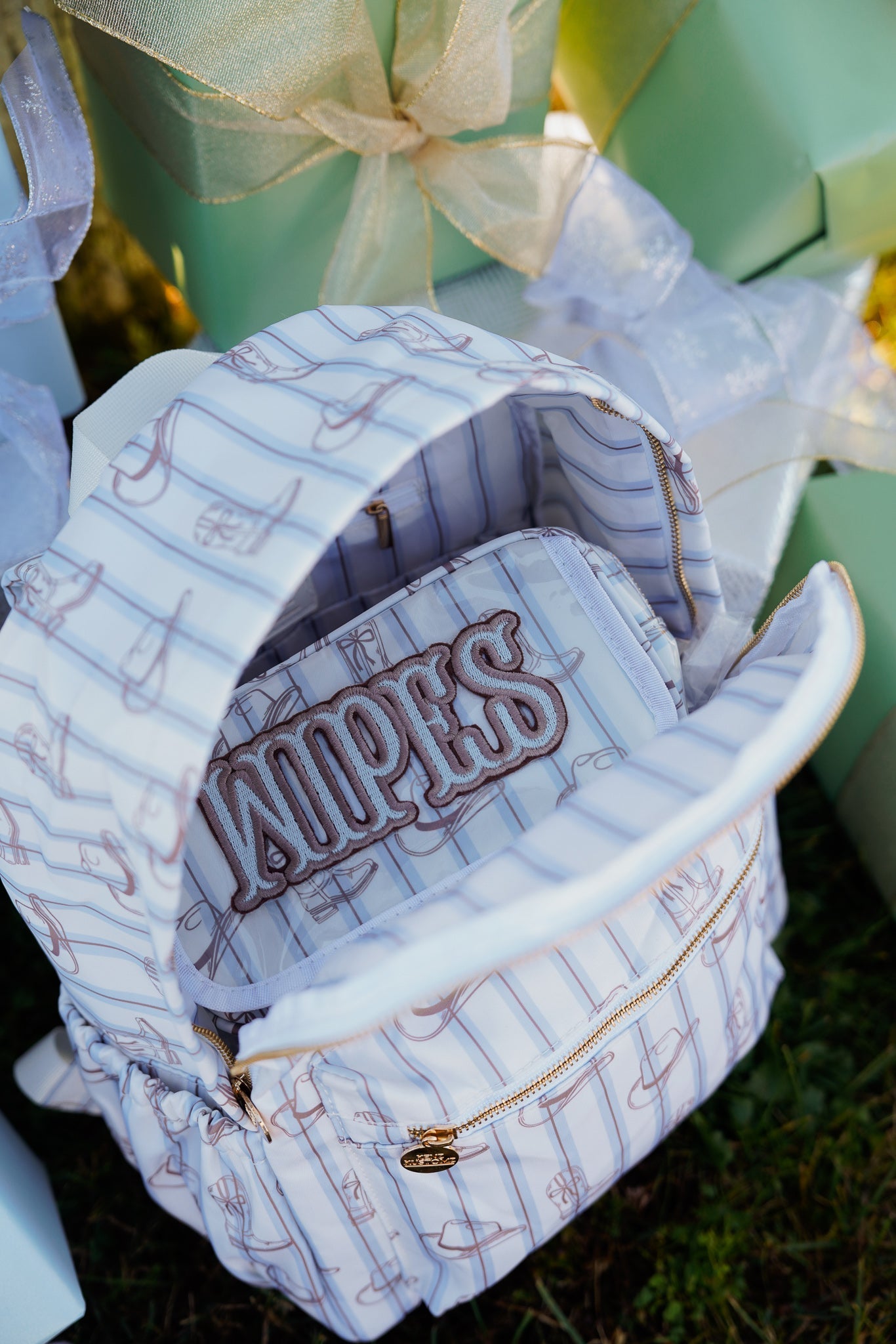 KenzKustomz Wipes Pouch - Western Blues Clear Coat Bag